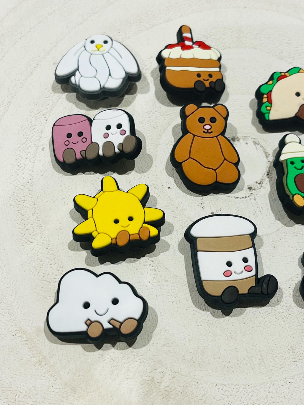 Set of 10 Jelly Cat Croc Charms PVC Shoe Accessories