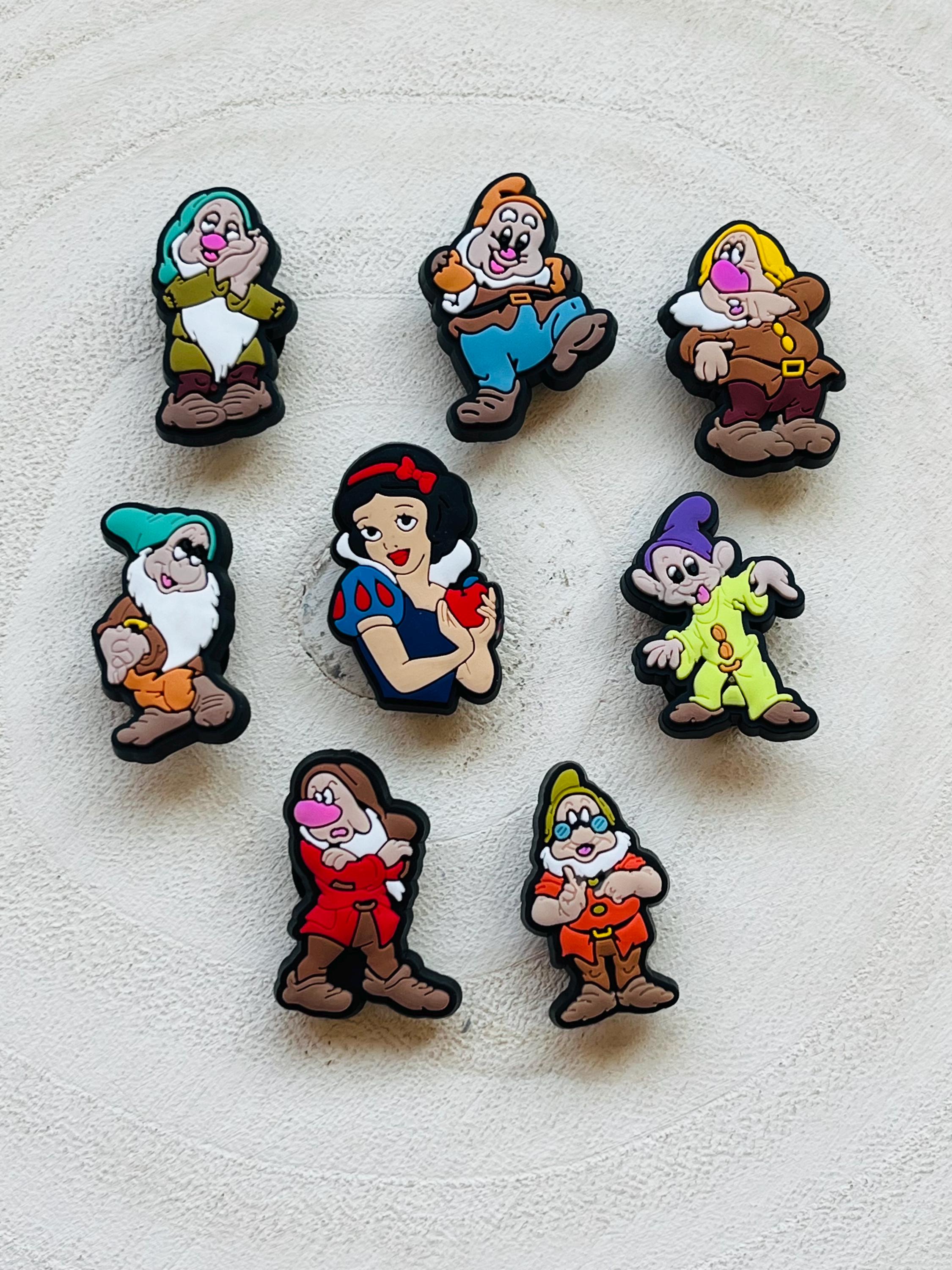 Set of 8 Snow White & the seven dwarfs croc charm set | Disney Croc Charms | Bundle Of Charms | Fast UK Dispatch Shoe Accessories |