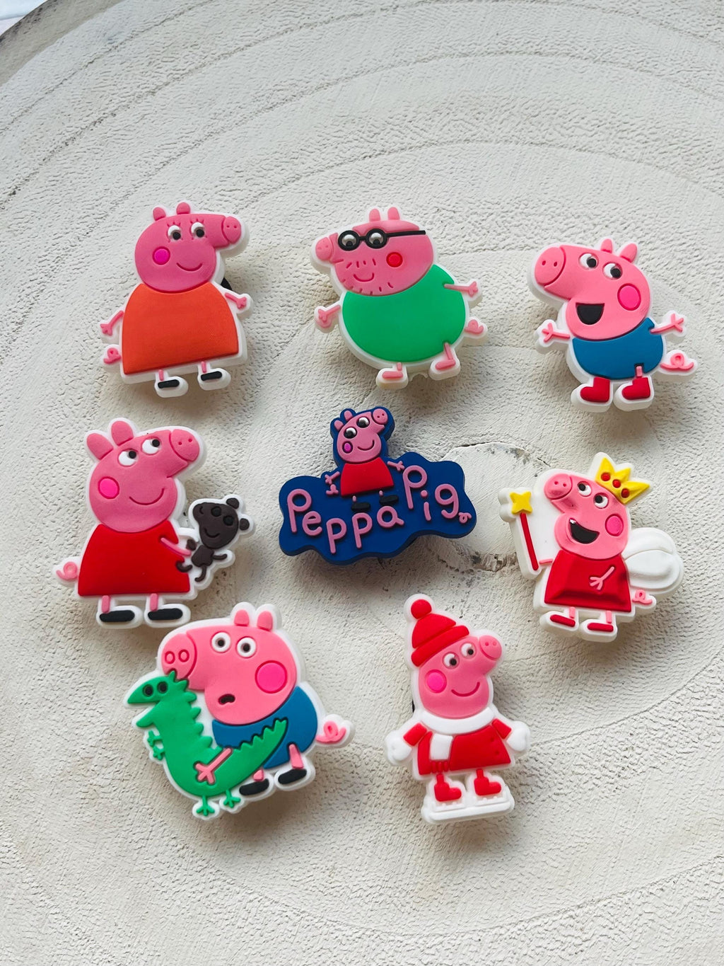 Peppa Pig Croc Charms: Family Pack of 8, PVC Shoe Decoration
