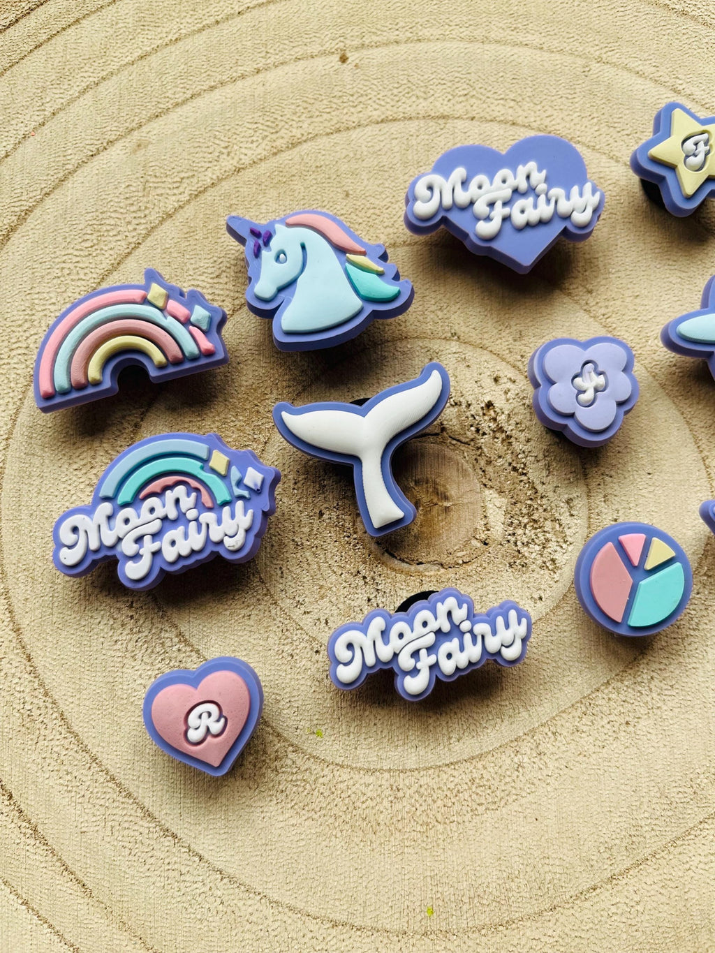 Lilac Moon Fairy Croc Charms: Girly Unicorn Pack of 12