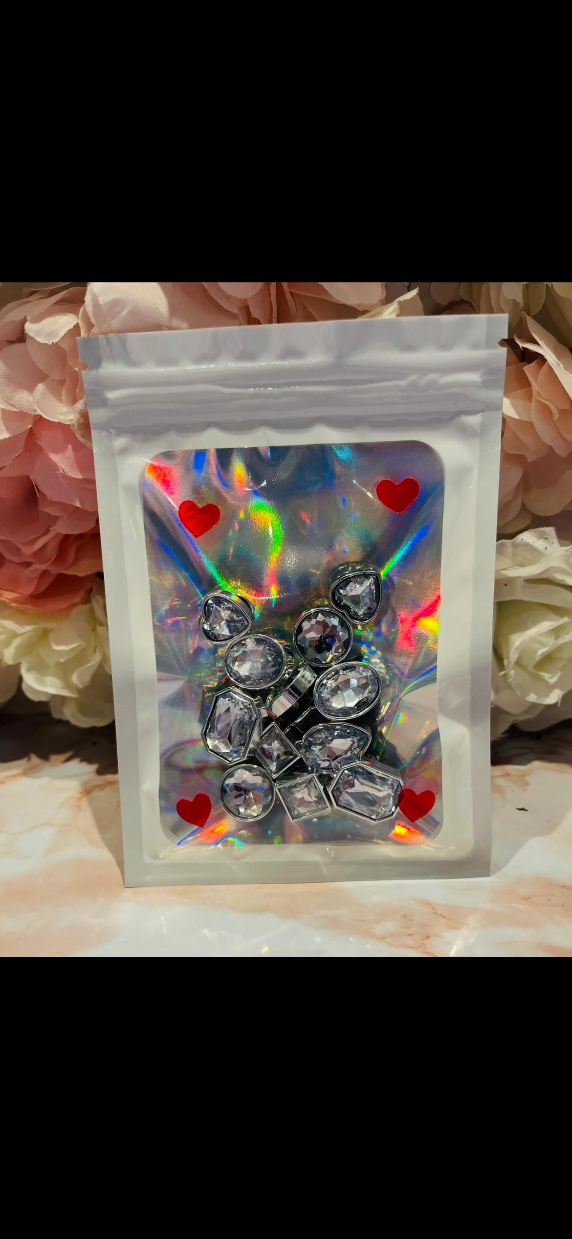 Diamond Croc Charms - Sparkly Shoe Accessories - Set of 12