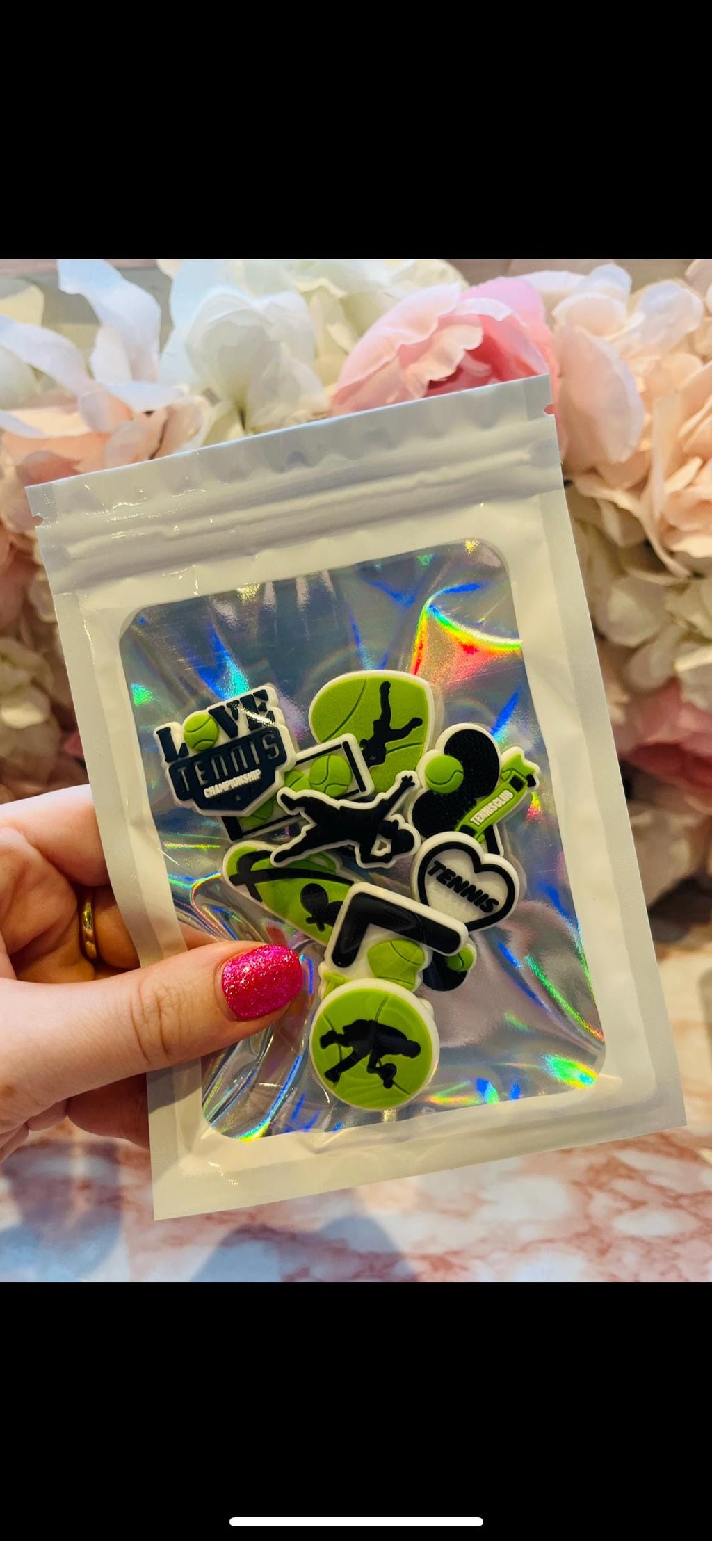 Tennis Croc Charms - 9 Piece PVC Shoe Clip Set - Tennis Lover Gift