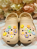 Pastel Flower Croc Charms Set: PVC Shoe Accessories