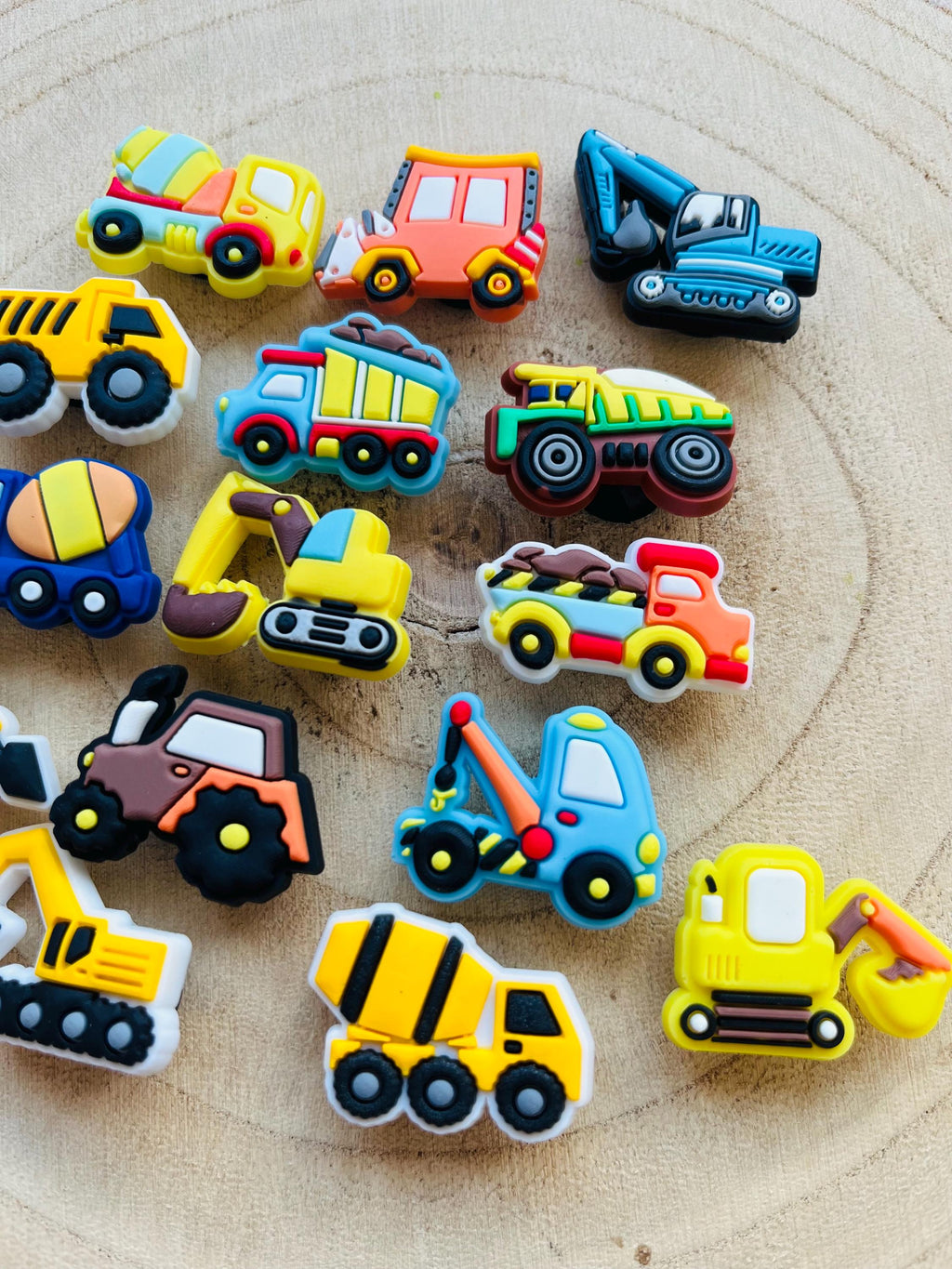 Construction Truck Croc Charms | Vehicle Shoe Decoration, 15 Pack