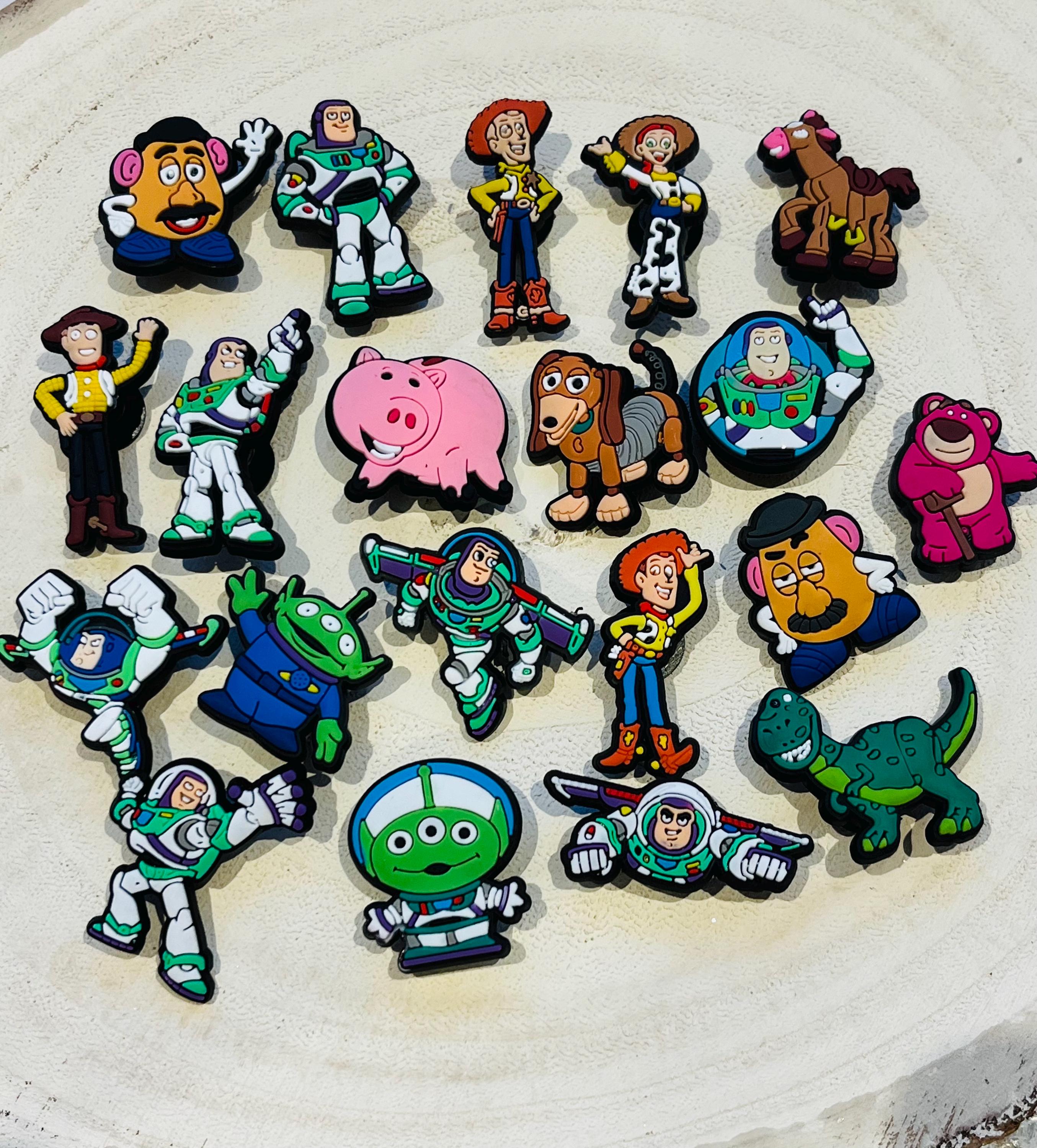 Buzz Light Year Woody Rex Jessie Mr Potato Head Alien Croc Charm Bundle