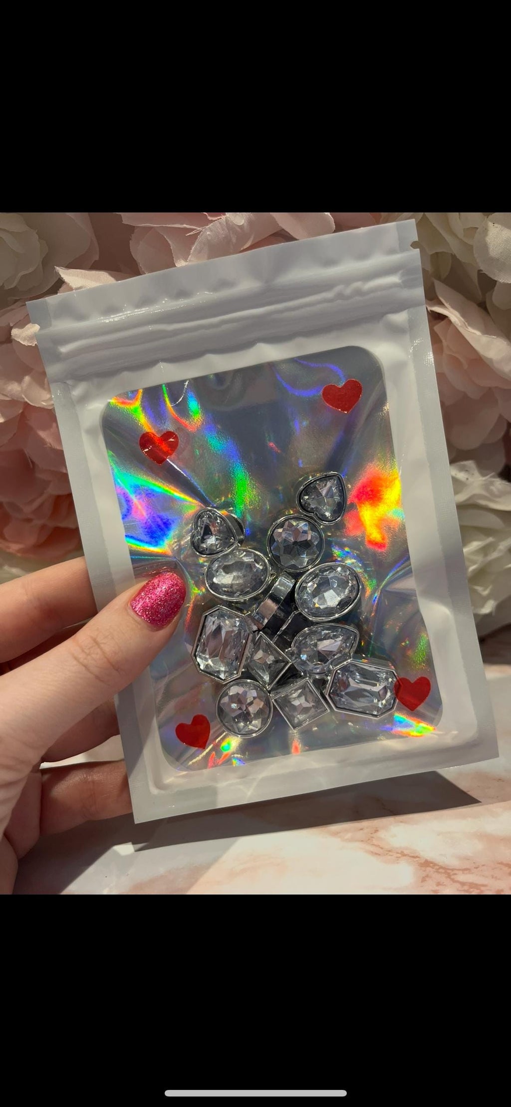 Diamond Croc Charms - Sparkly Shoe Accessories - Set of 12