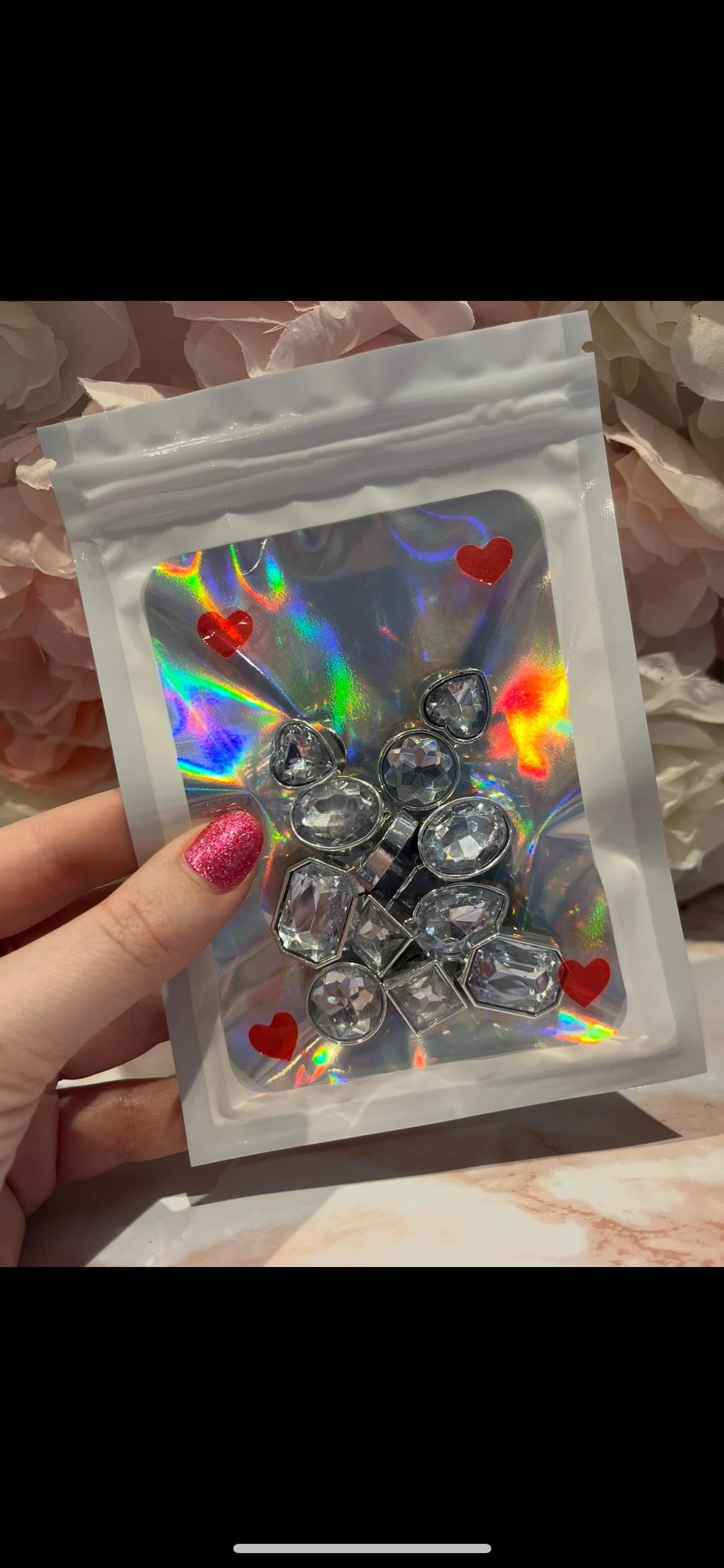 Diamond Croc Charms - Sparkly Shoe Accessories - Set of 12