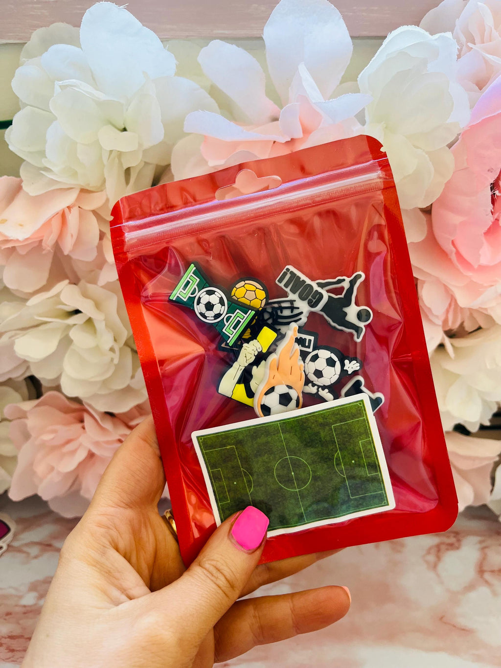 Football Croc Charms: Summer Holiday Shoe Clog Decorations