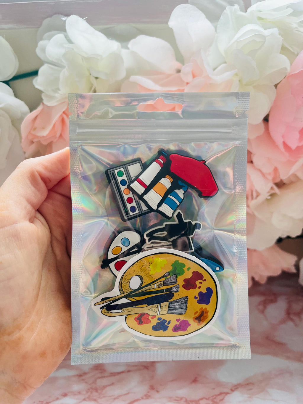 Artist Croc Charms: Paint Palette PVC Shoe Decoration (Set of 8)