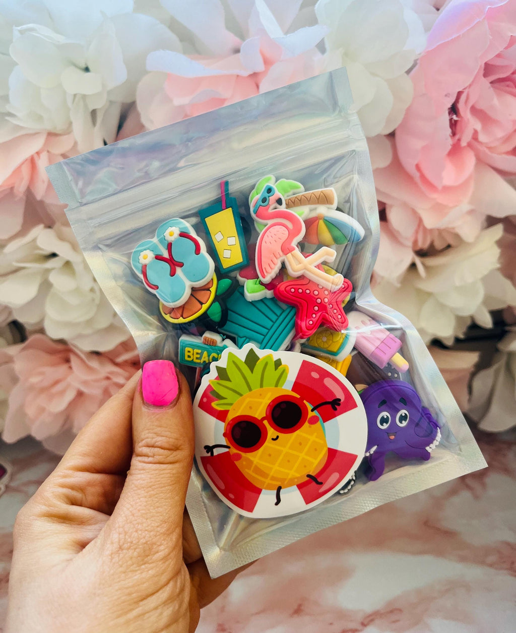 Summer Croc Charms: Beach Holiday Pack of 25, Clog Shoe Accessories