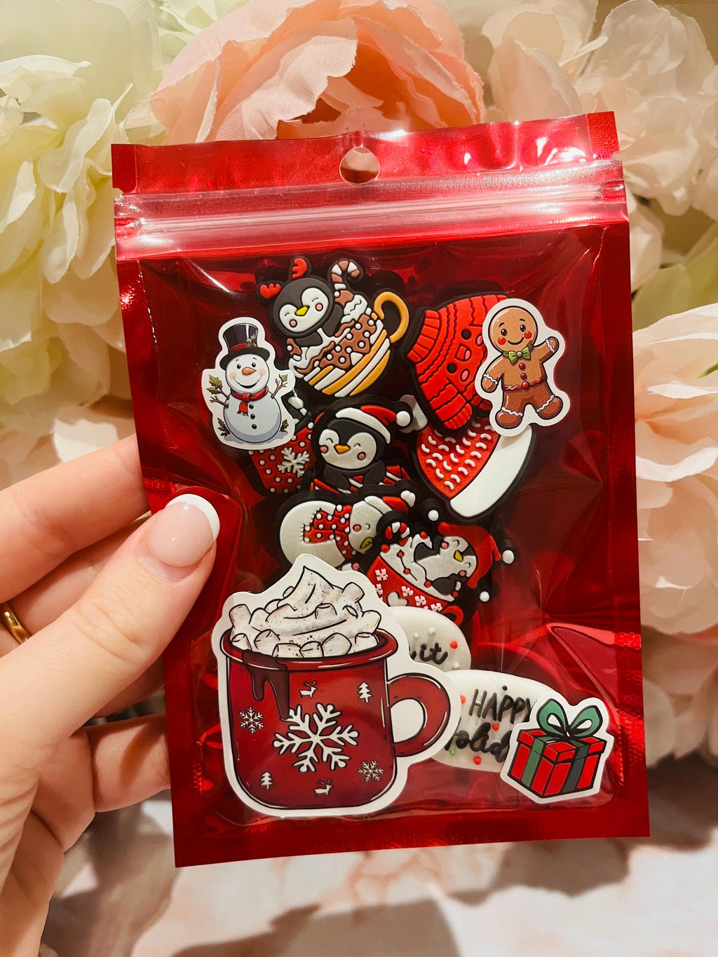 Christmas Croc Charms: Penguin, Santa, Snowman - 10 Piece Set