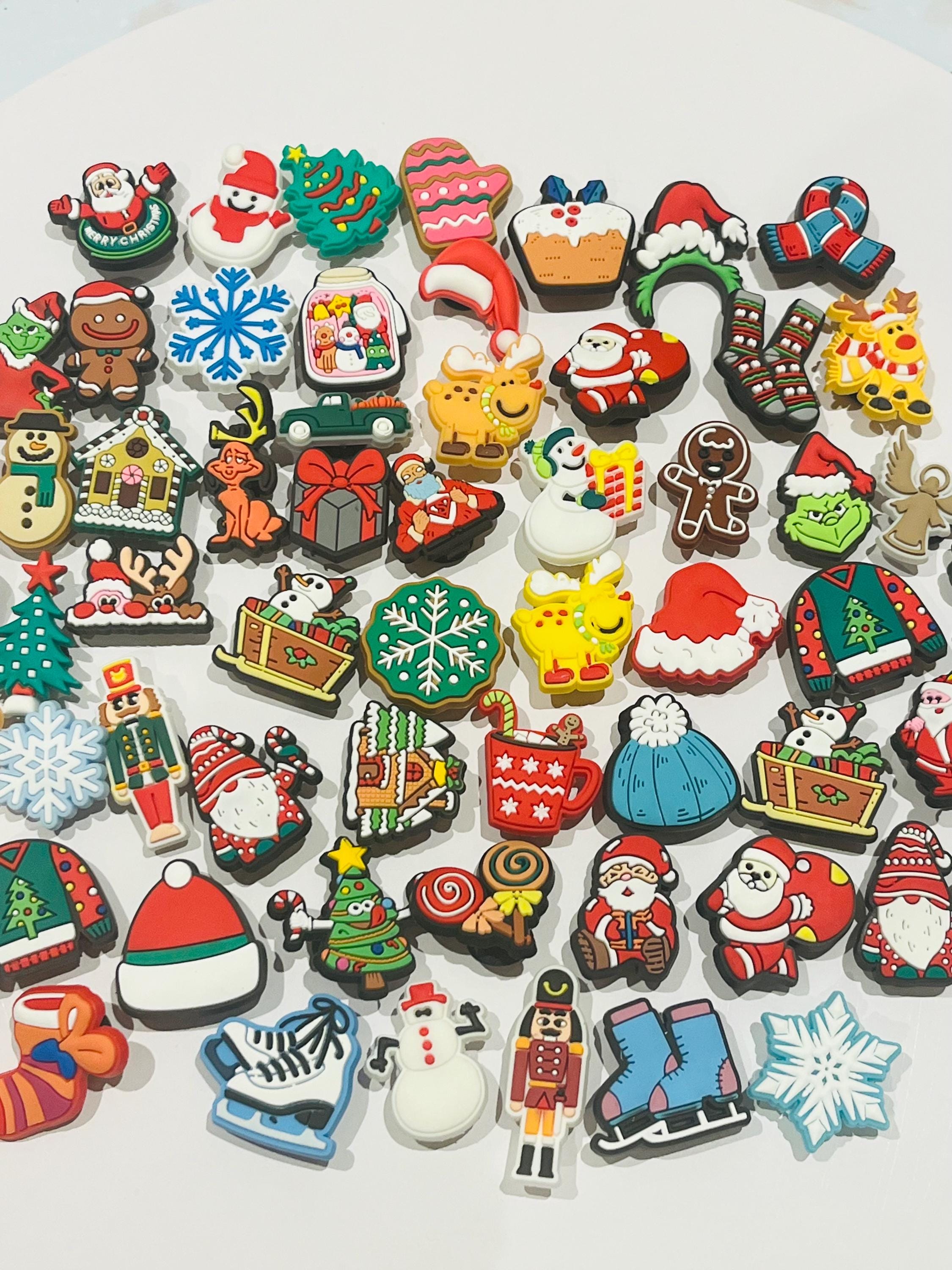 Set of 10 Random Christmas Clog Charms | Christmas Party Bags | Santa Croc Charms