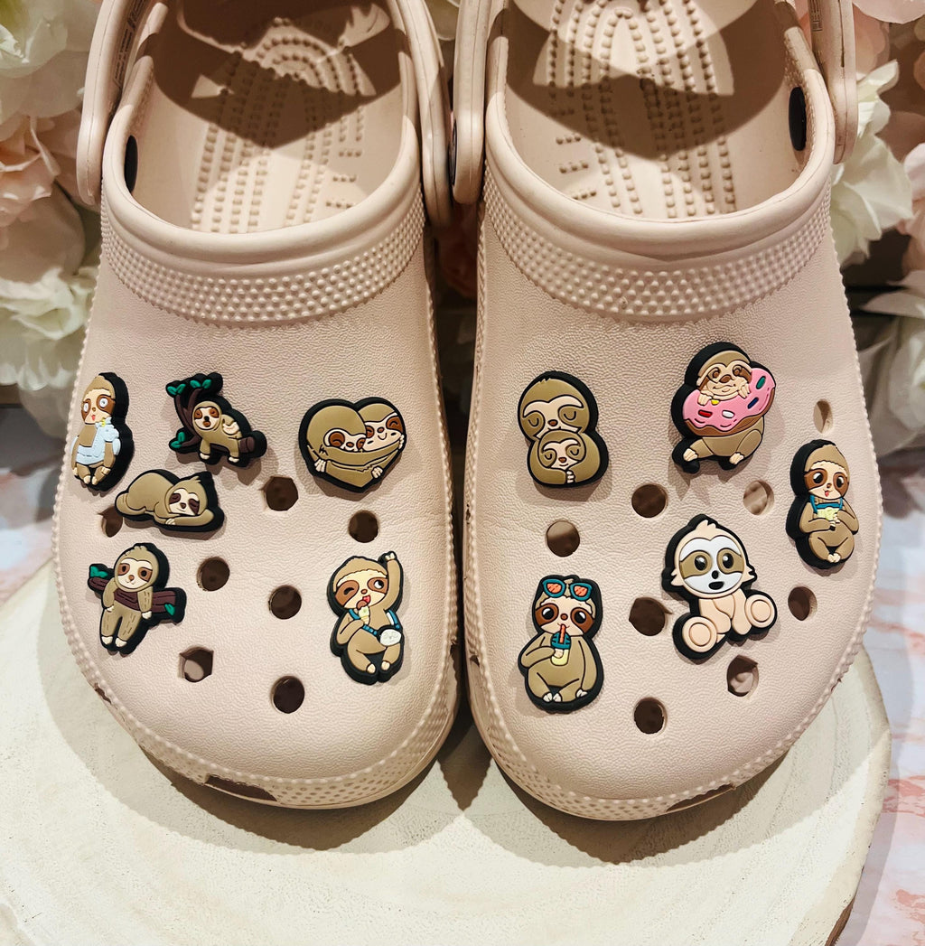 11 Sloth Croc Charms | Fashionable Shoe Accessories Bundle | Clog Charms