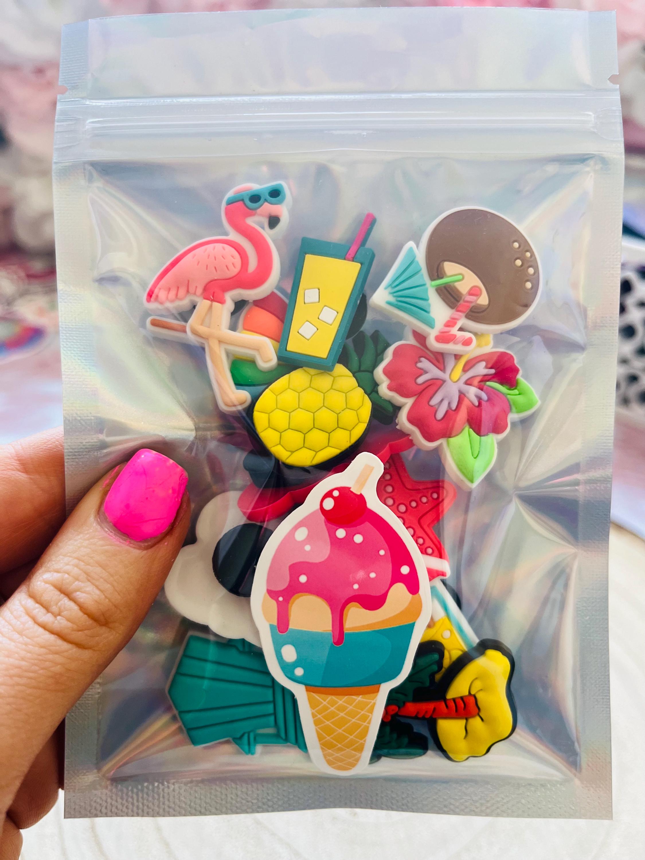 Summer Croc Charms: Beach Holiday Clog Decorations - 13 Piece Bundle