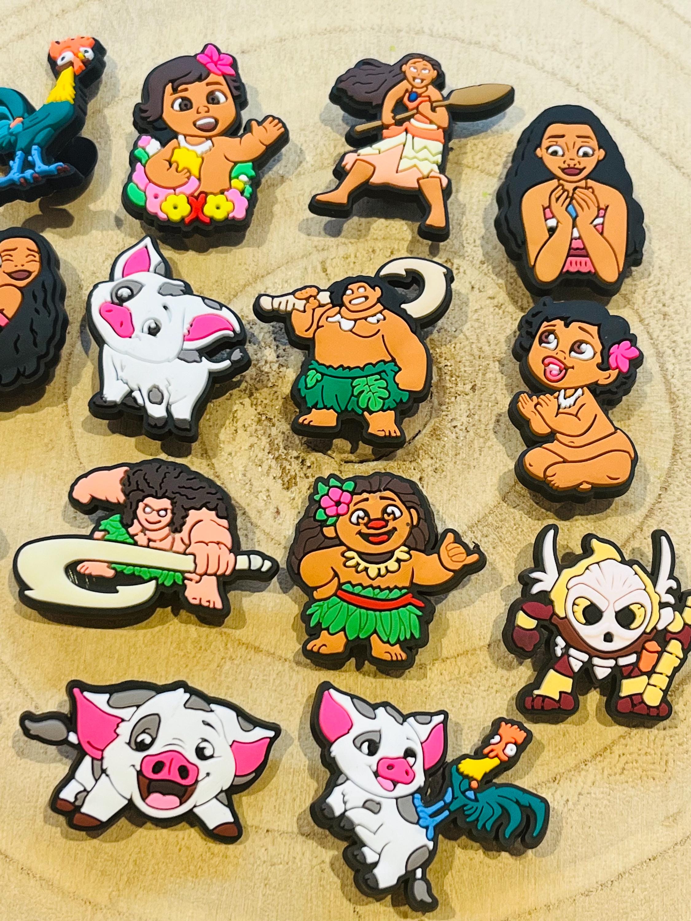 Set of 15 Moana Disney Croc Charms | Shoe Fashion Accessories | Moana Jibbitz | Shoe Charms For Crocs
