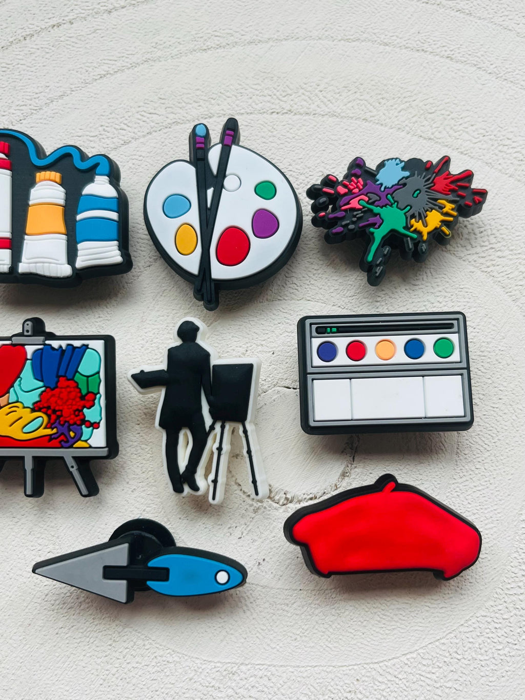 Artist Croc Charms: Paint Palette PVC Shoe Decoration (Set of 8)