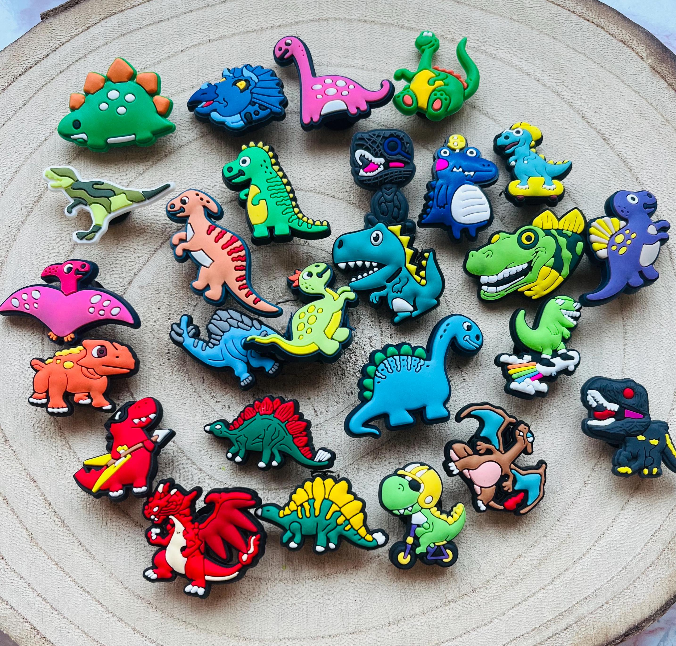 Dinosaur Croc Charms: Shoe Accessories Bundle - Set of 10