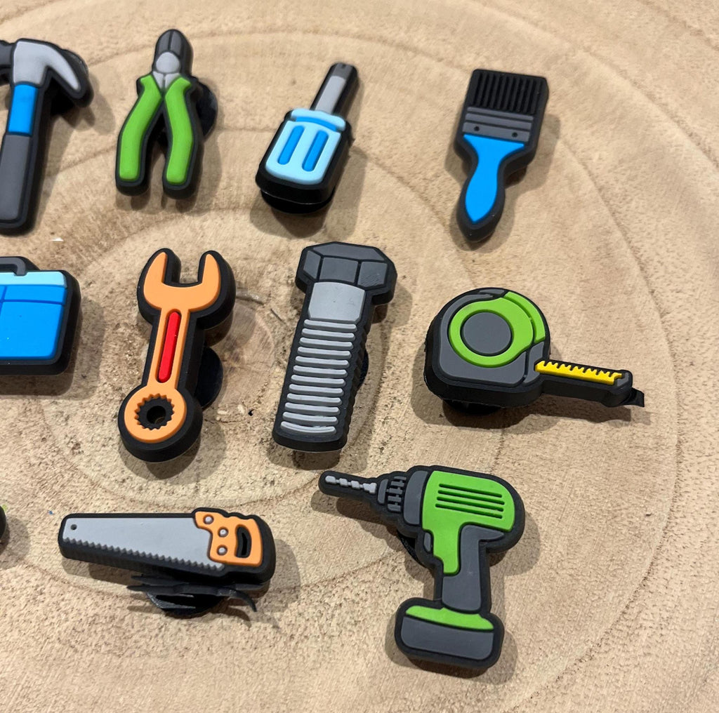 Tool Croc Charms | PVC Clog Shoe Decoration, Pack of 11