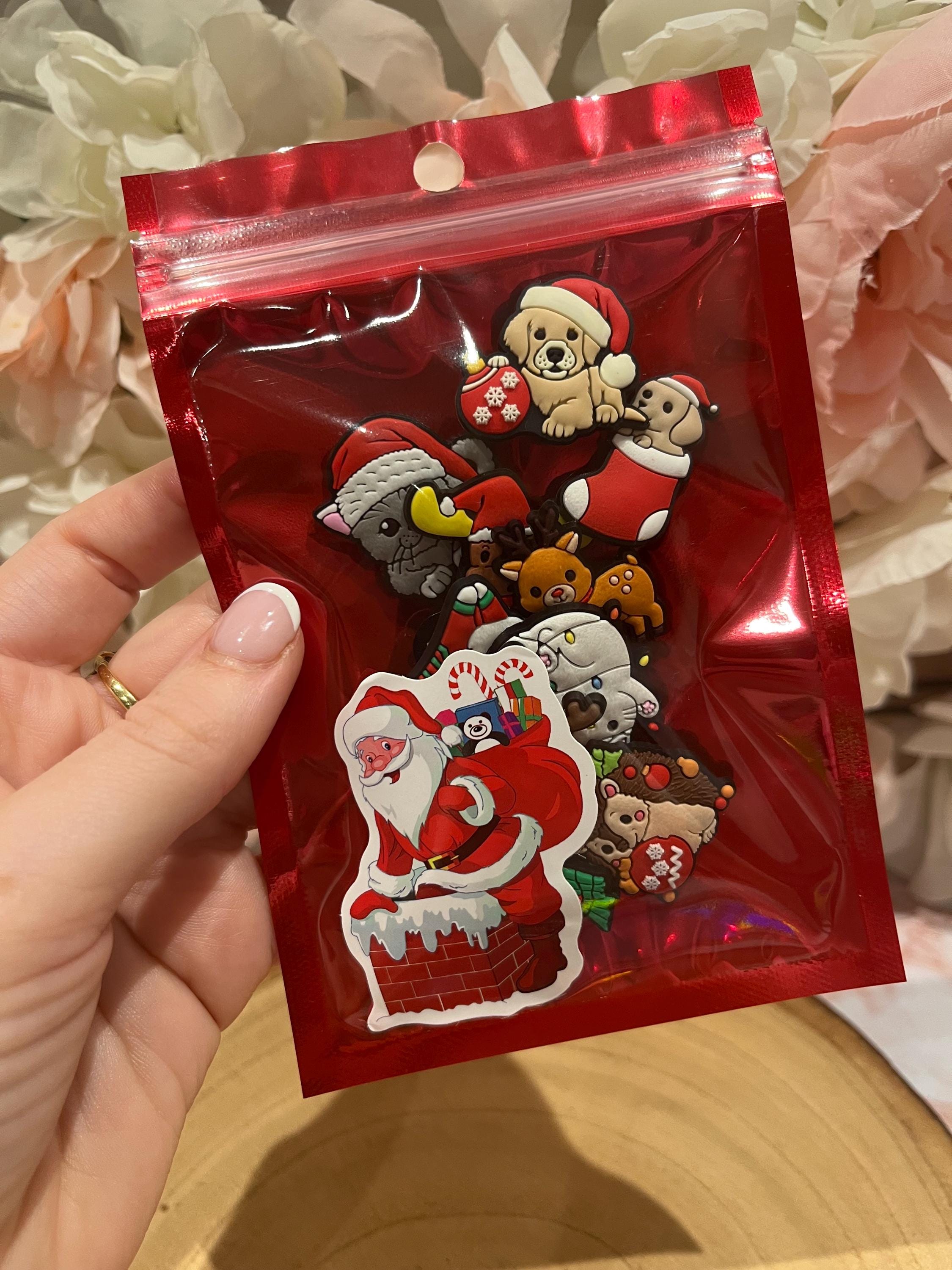 Christmas Animal Croc Charms with Santa Hats - Pack of 10