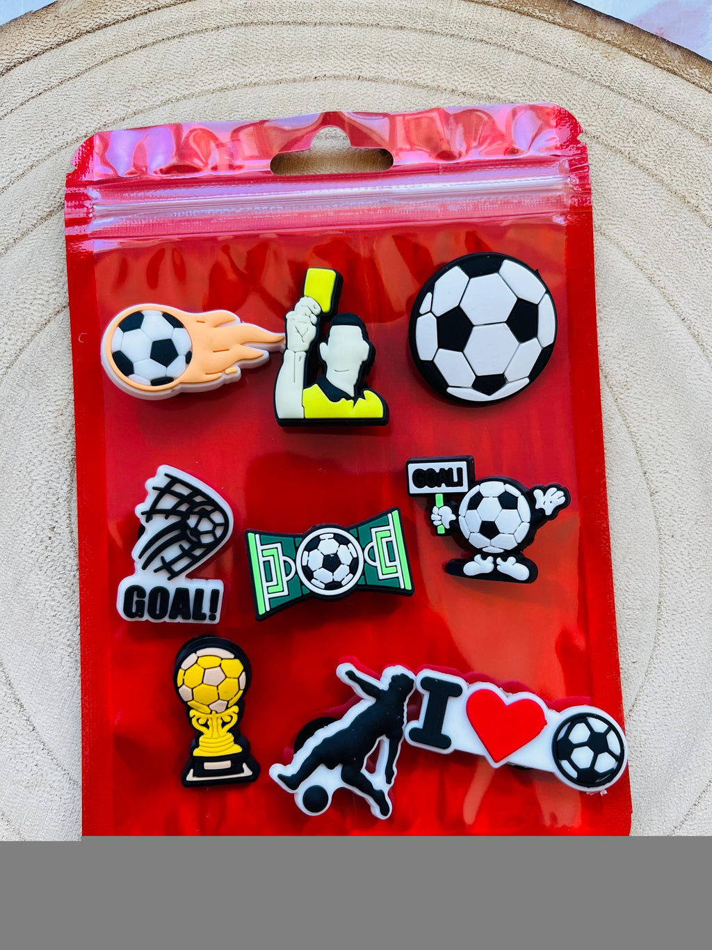 Football Croc Charms - 9-Piece PVC Shoe Clog Set