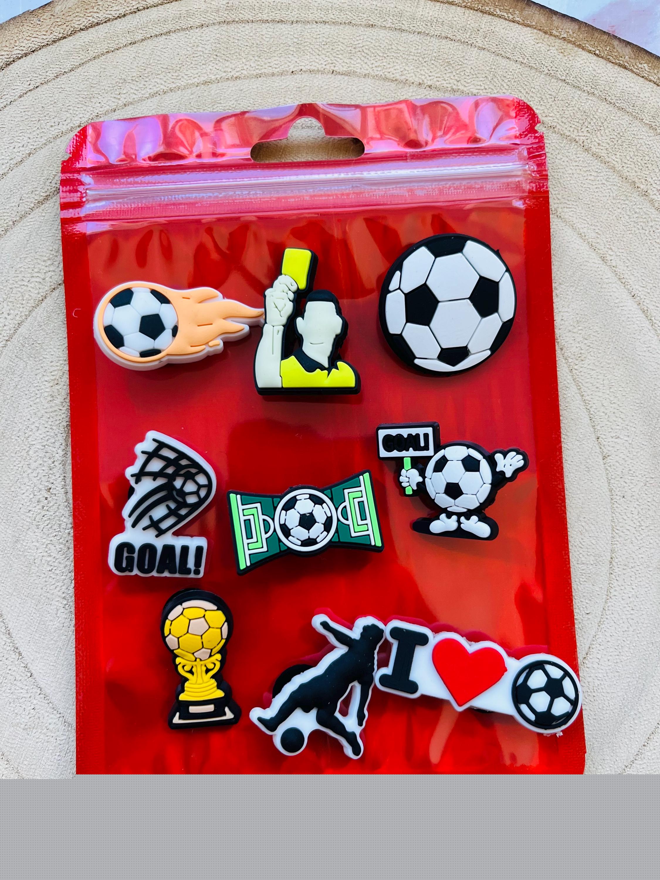 Football Croc Charms - 9-Piece PVC Shoe Clog Set