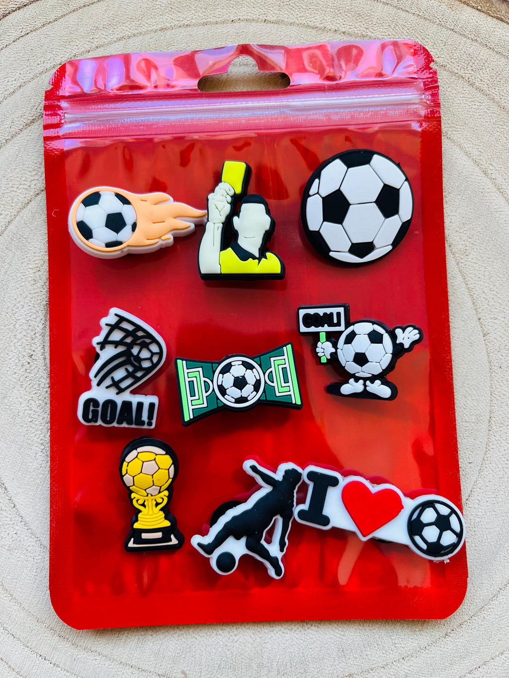 Football Croc Charms: Summer Holiday Shoe Clog Decorations