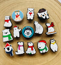 Polar Bear Croc Charms: Christmas Clog Accessories, 14-Piece Set
