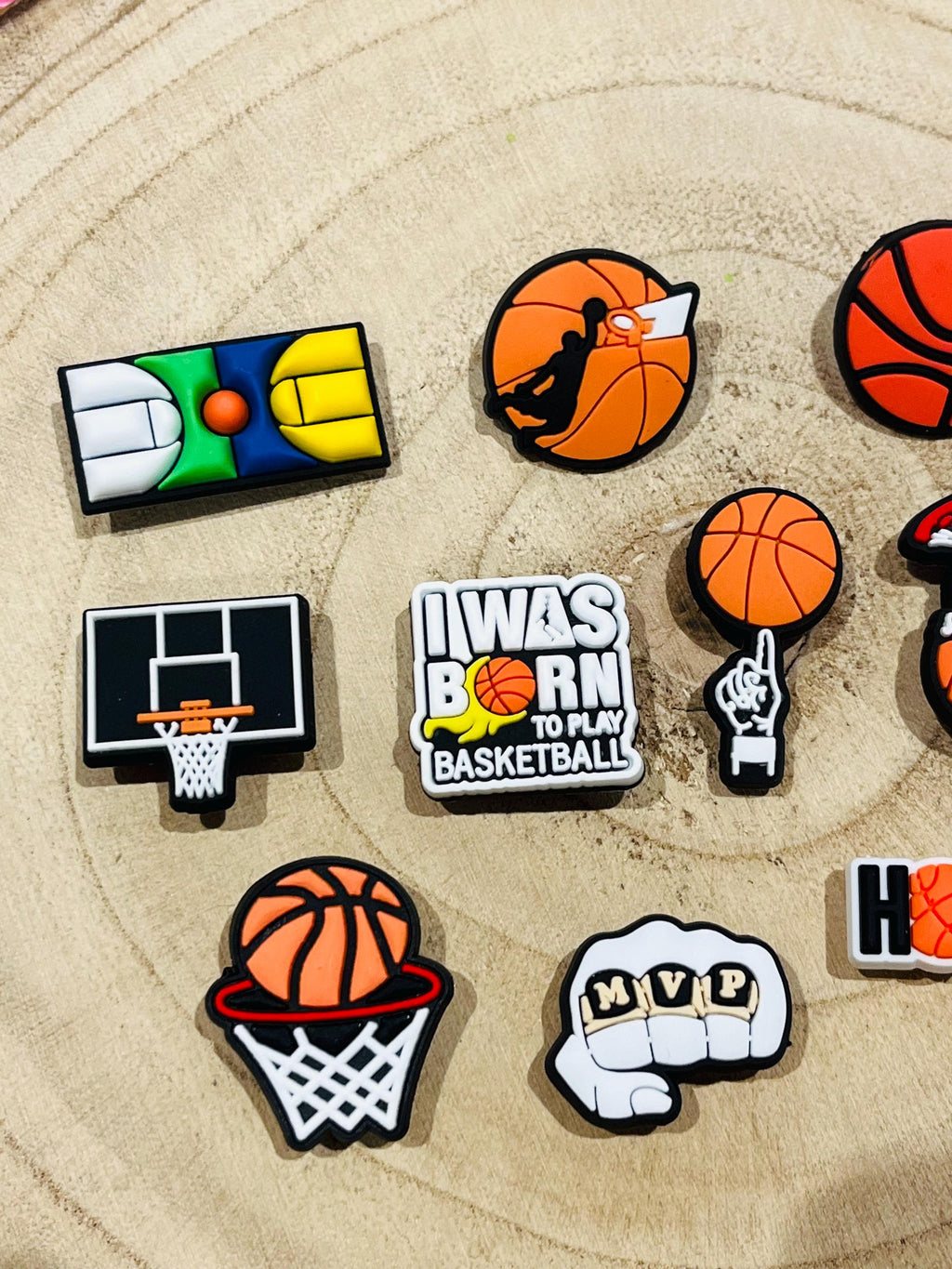 Basketball Croc Shoe Charms - 10 Piece Sport Shoe Accessories