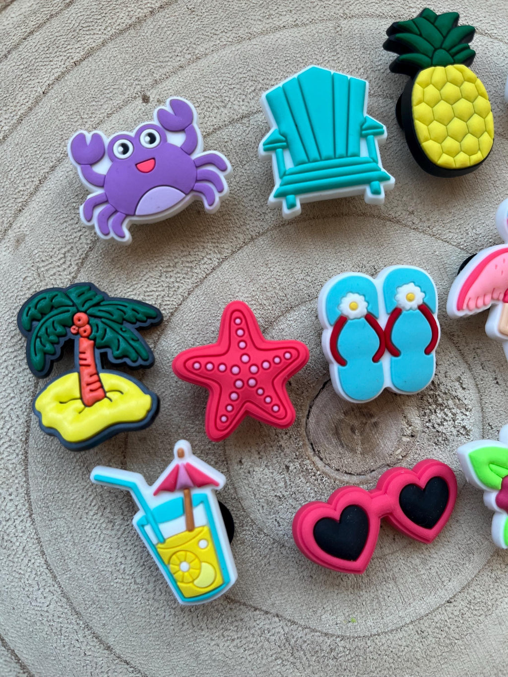 Summer Croc Charms: Beach Holiday Clog Decorations - 13 Piece Bundle