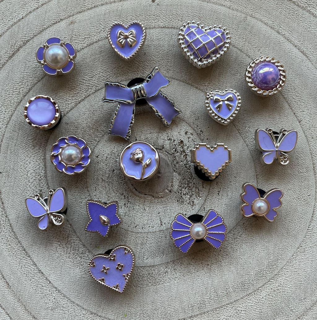 Lilac Croc Charms - Set of 16 - Summer Clog Decoration