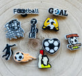 Football Croc Charms - Set of 10 PVC Shoe Accessories