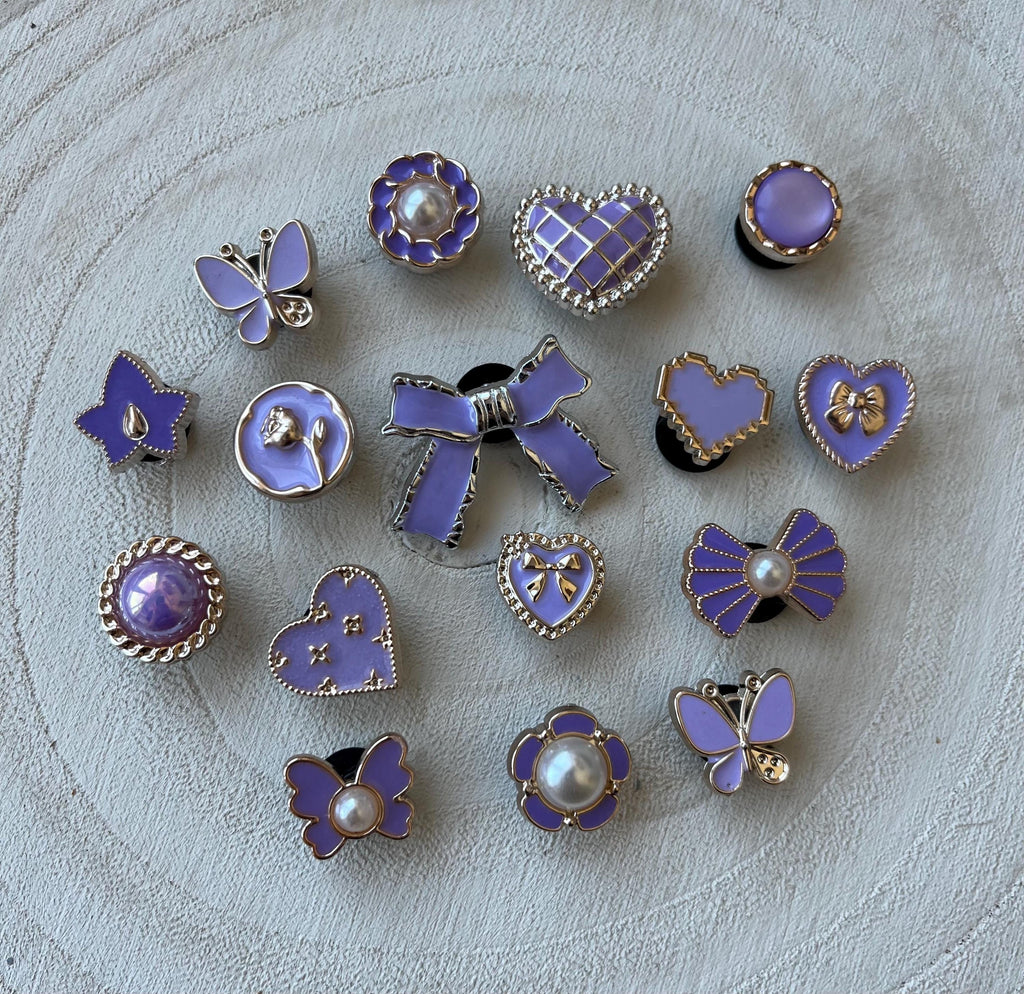 Lilac Croc Charms - Set of 16 - Summer Clog Decoration