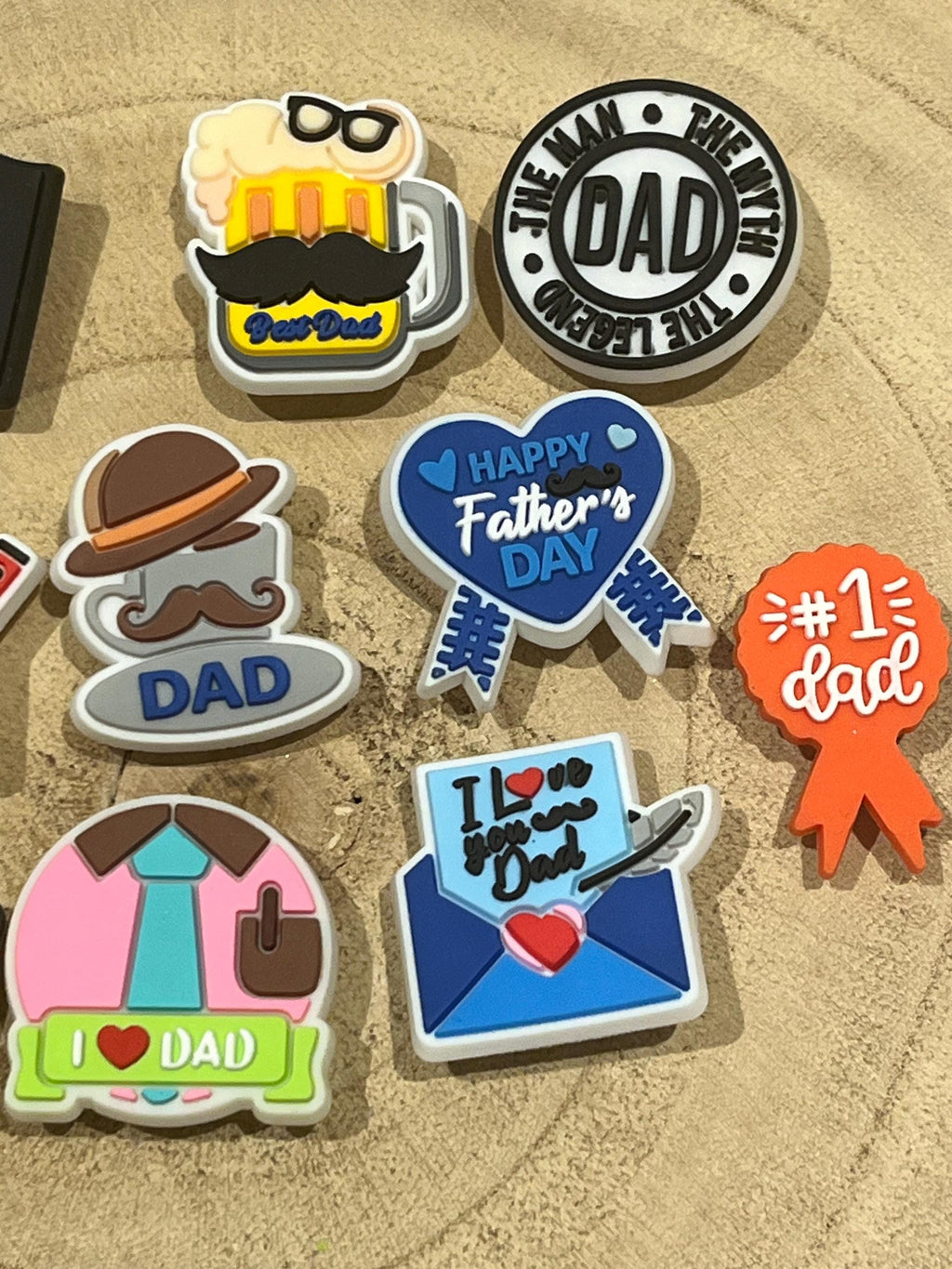 Father's Day Croc Charms: Dad Shoe Accessories, Set of 10