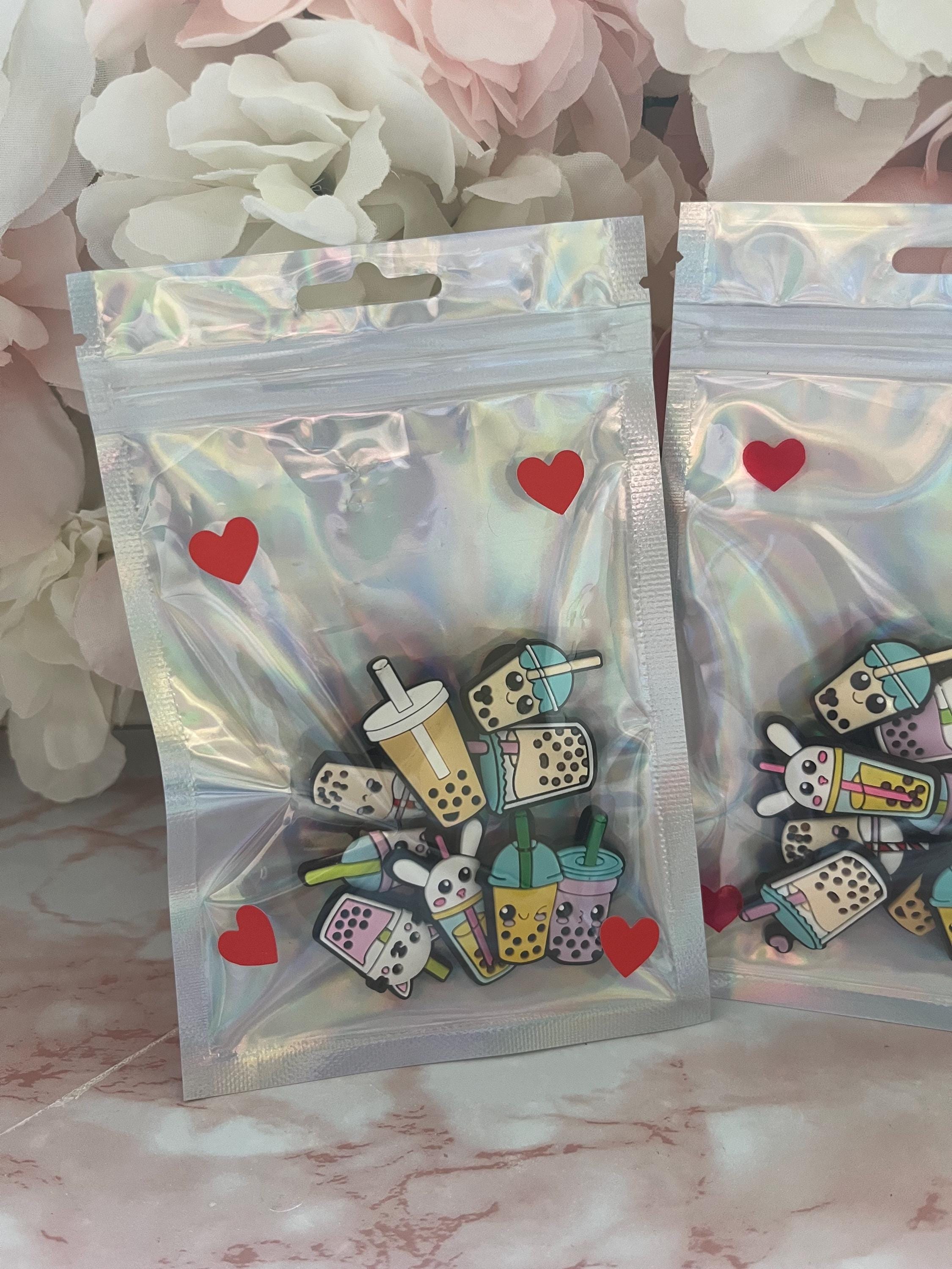 Pack of 8 Boba Bubble Tea Croc Charms | Croc Charm Bundle Sets