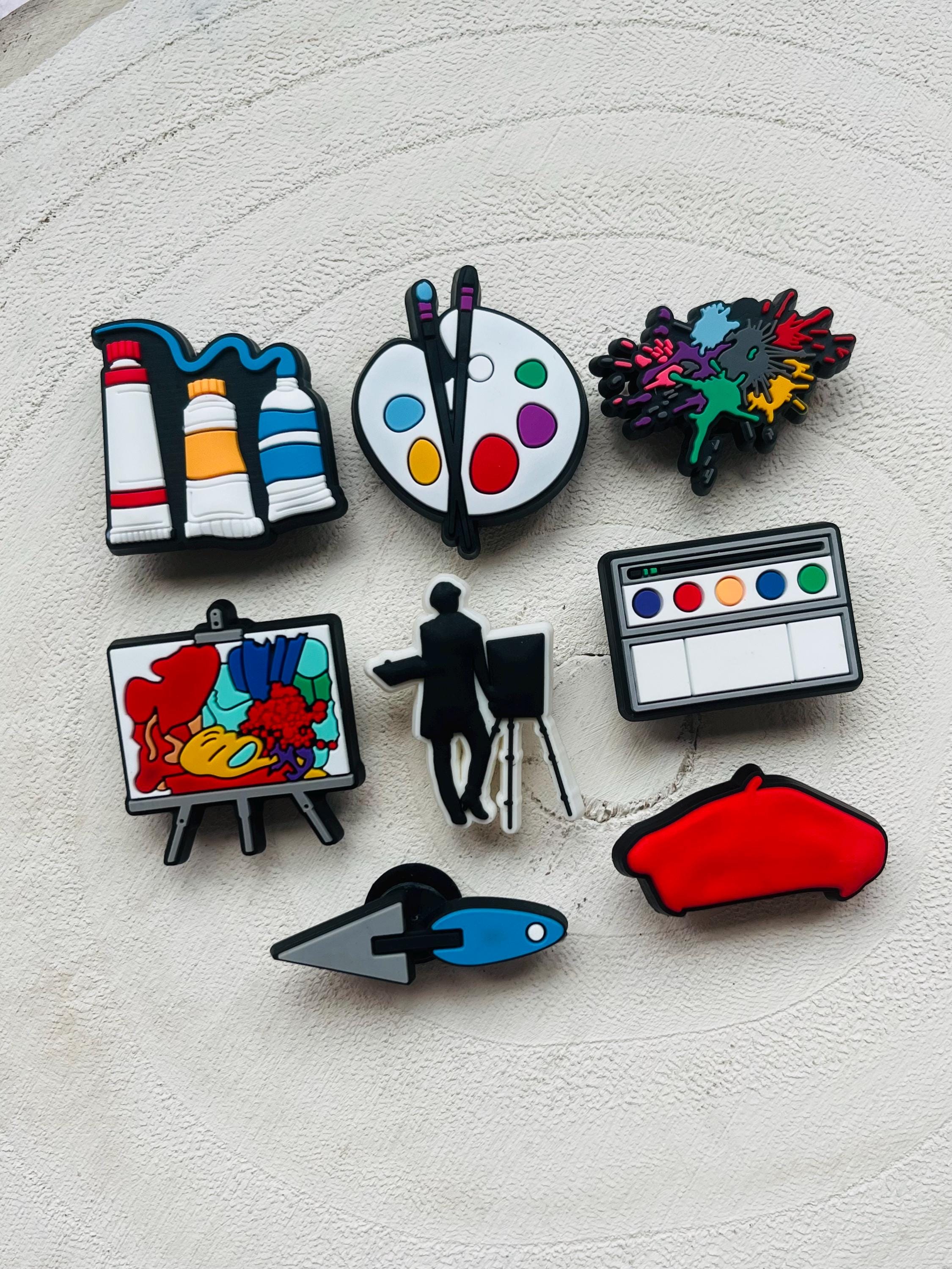 Artist Croc Charms: Paint Palette PVC Shoe Decoration (Set of 8)