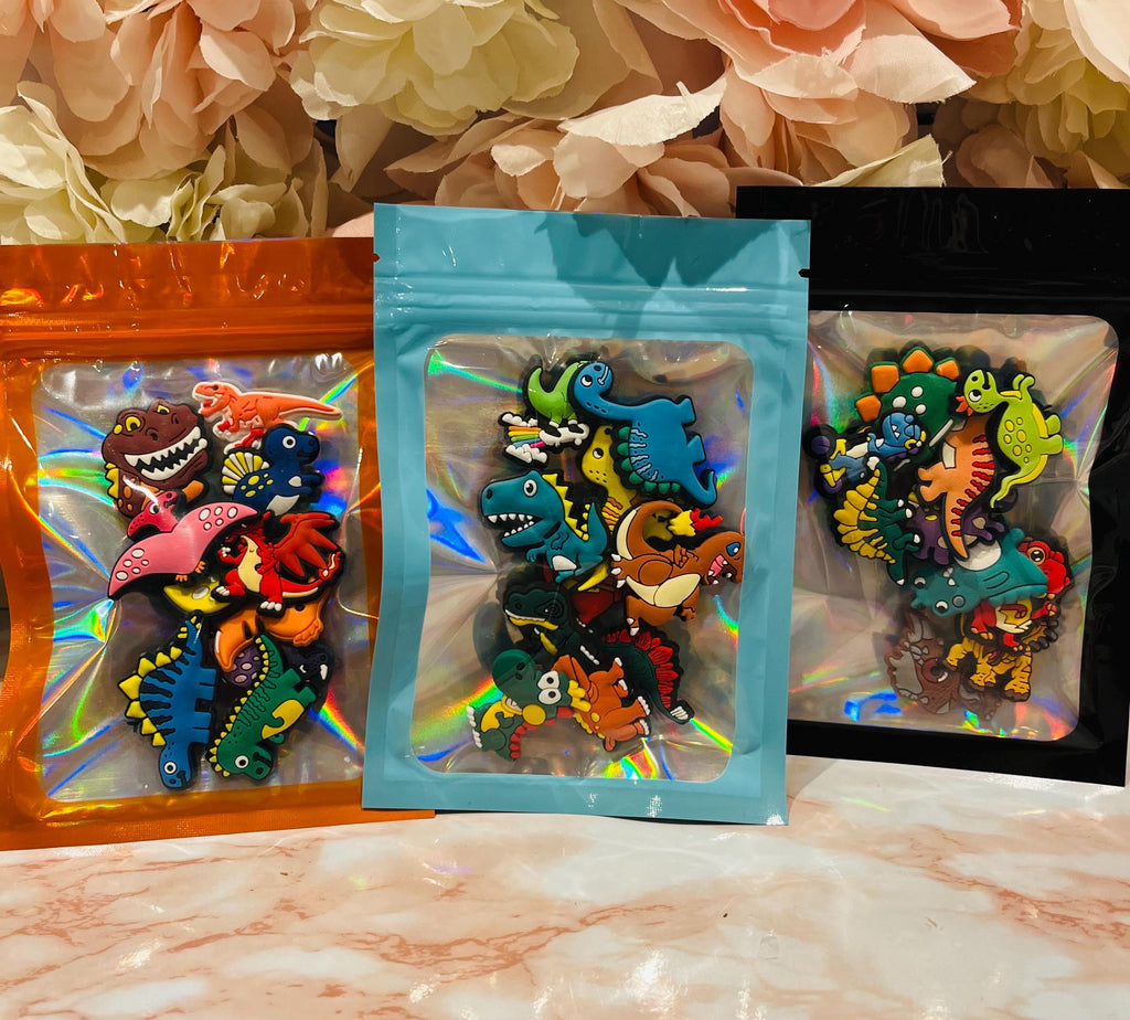 Dinosaur Croc Charms: Shoe Accessories Bundle - Set of 10