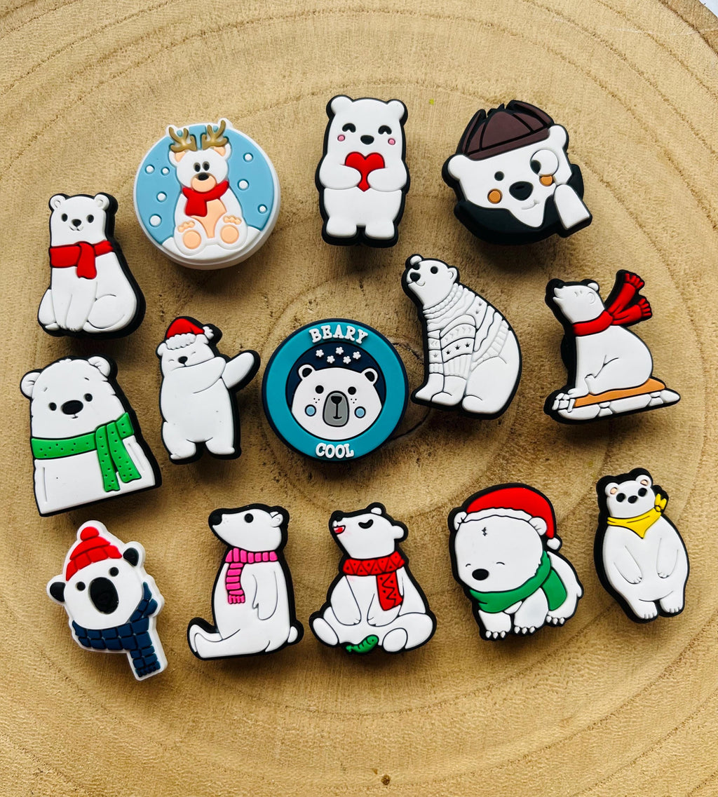 xmas croc charm set polar bears