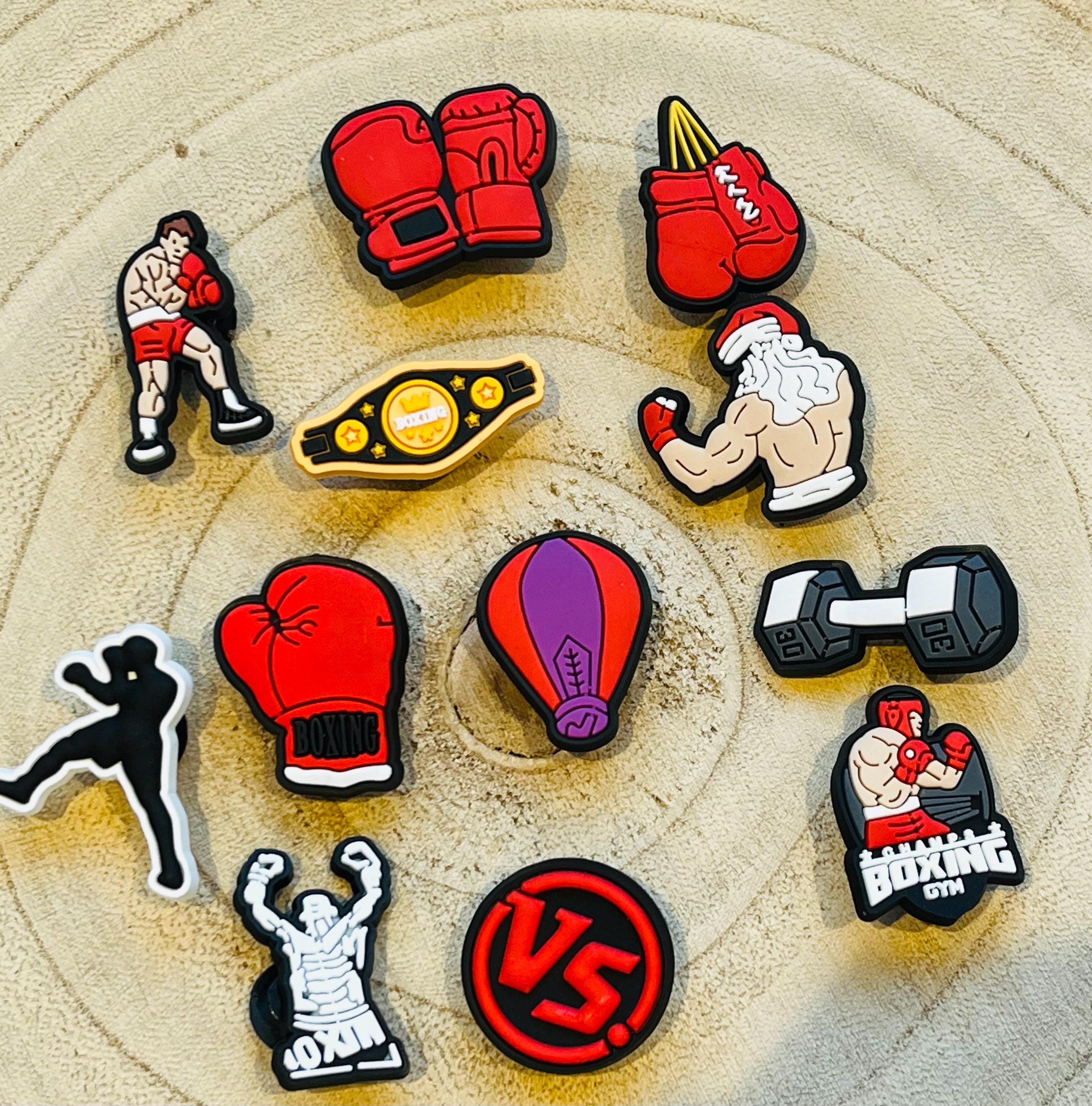 Boxing Gloves Punch Bag Sport Croc Charms Pack of 11 Boys Stocking Fillers