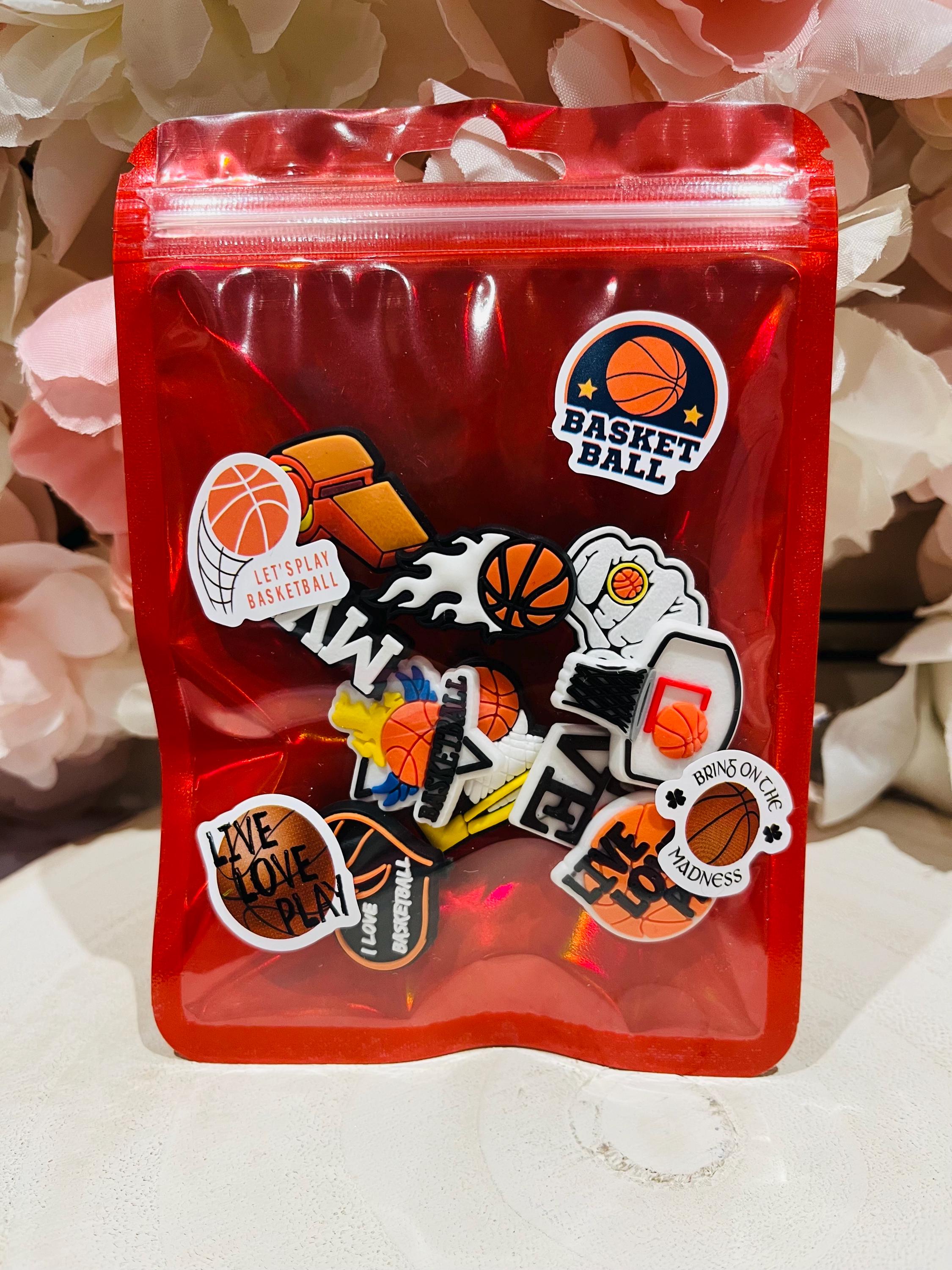 Basketball Croc Charms: Sport Shoe Clog Pins, Set of 10