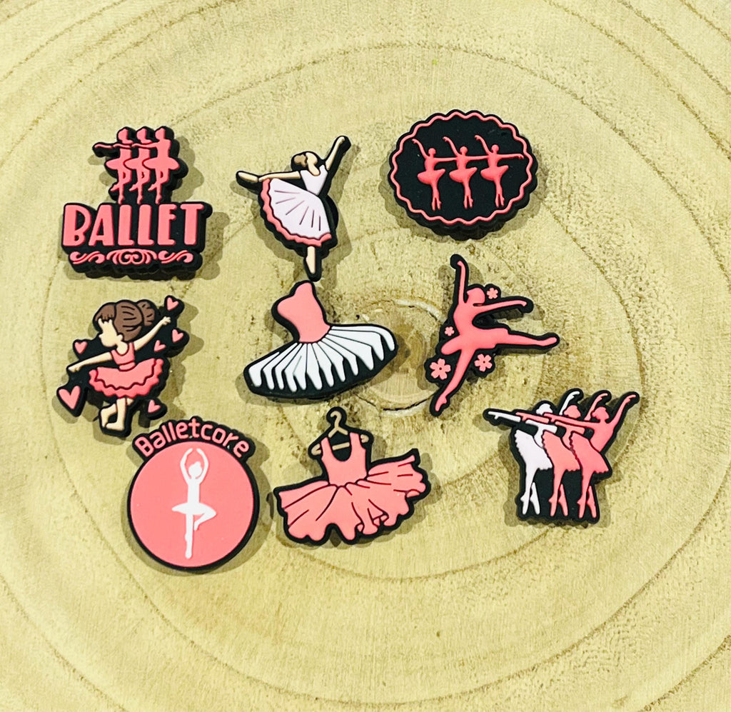 Ballet Croc Charms: Ballerina Dance Shoe Accessories, Set of 9