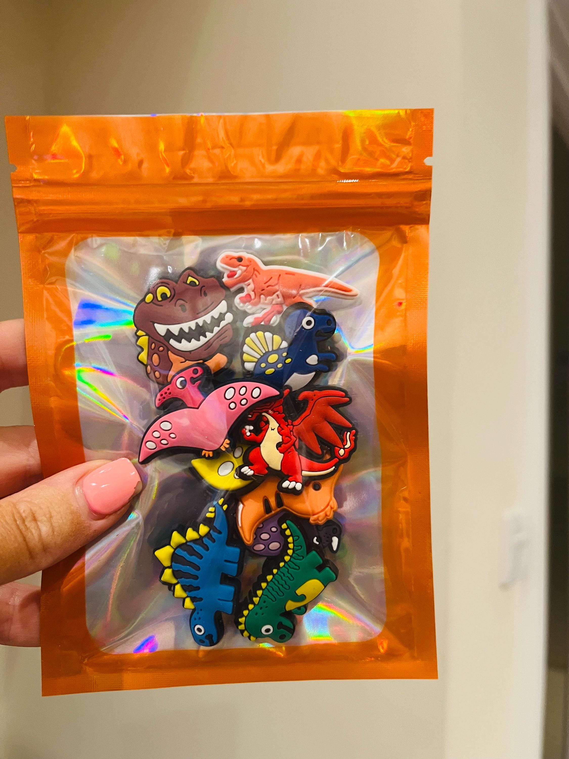 Dinosaur Croc Charms: PVC Shoe Accessories, Set of 10