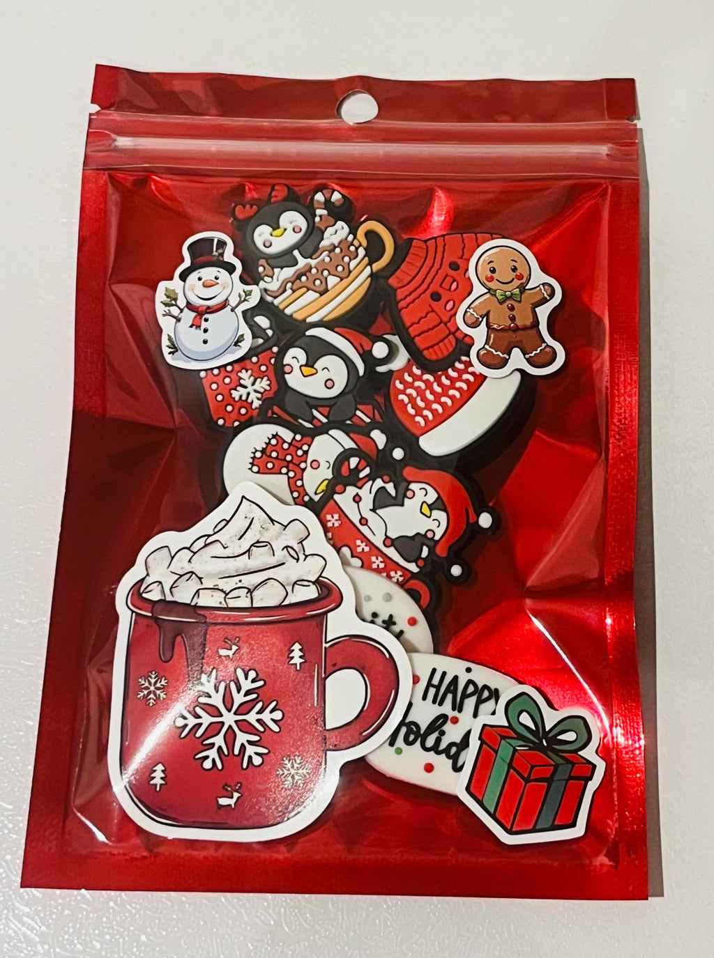 Christmas Croc Charms: Penguin, Santa, Snowman - 10 Piece Set