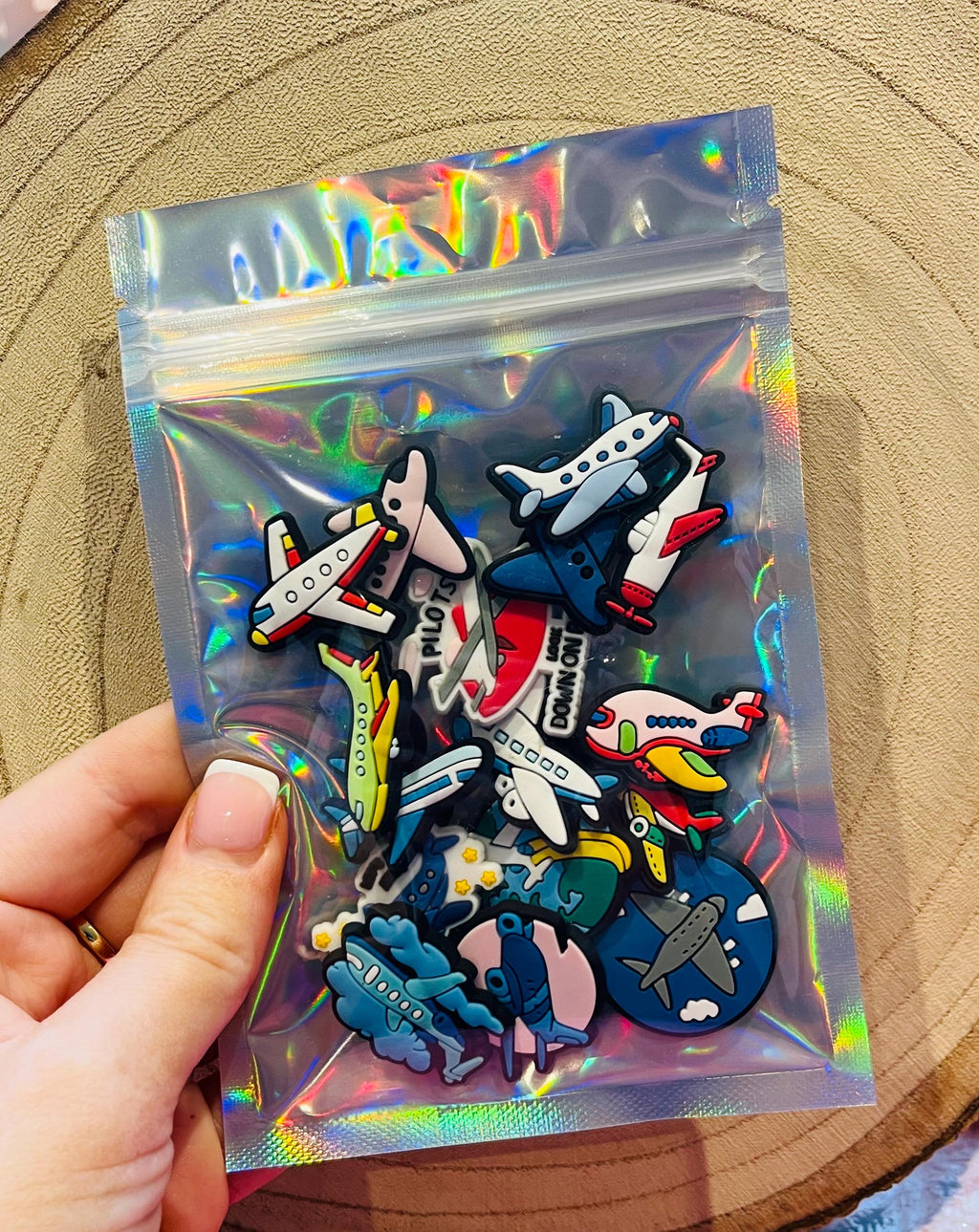 Airplane Croc Charms: Flying Holiday PVC Charms, 16-Piece Set