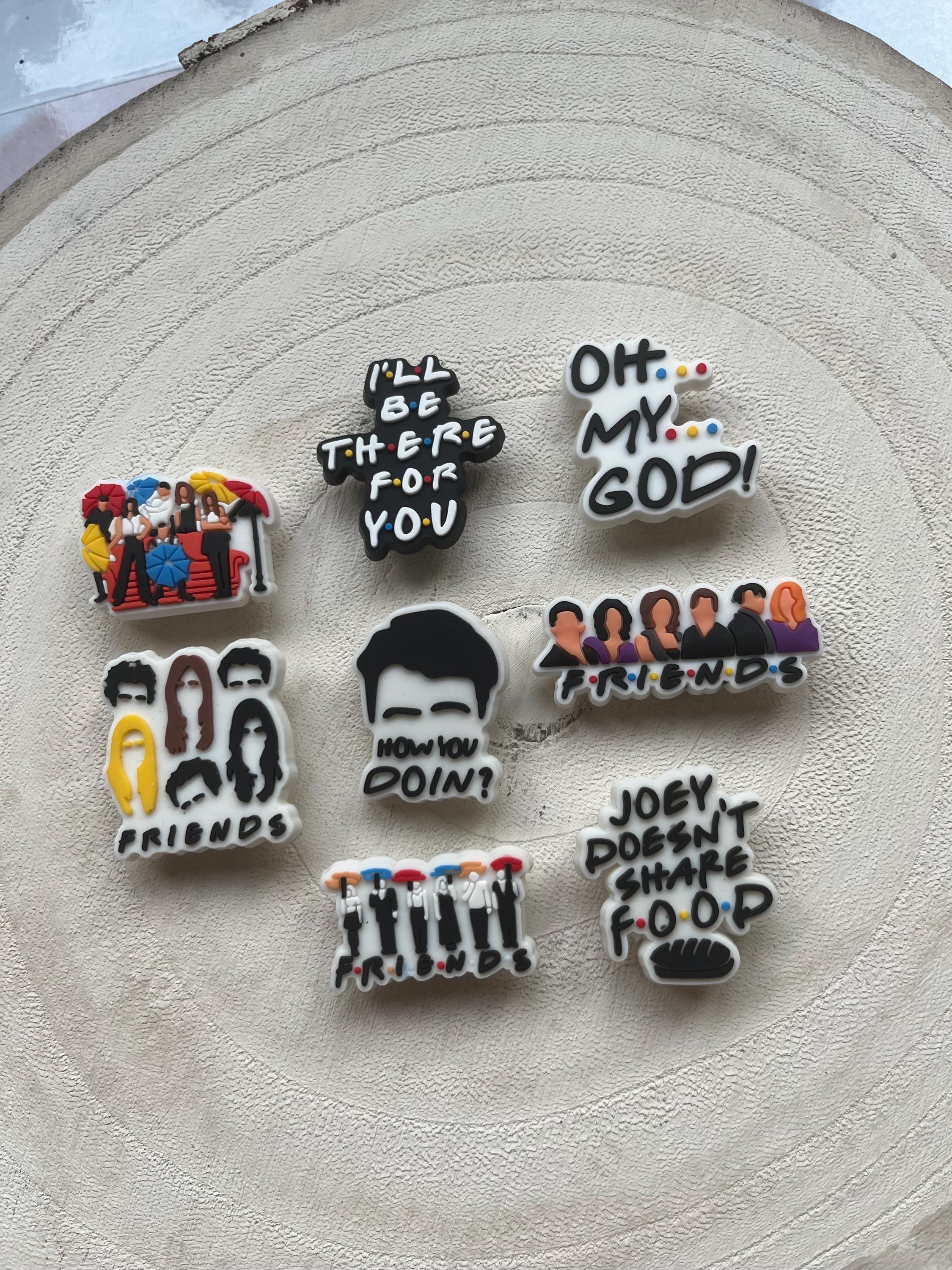 Pack of 8 Friends TV Show Croc Charms | Fashion Shoe Charm Bundle