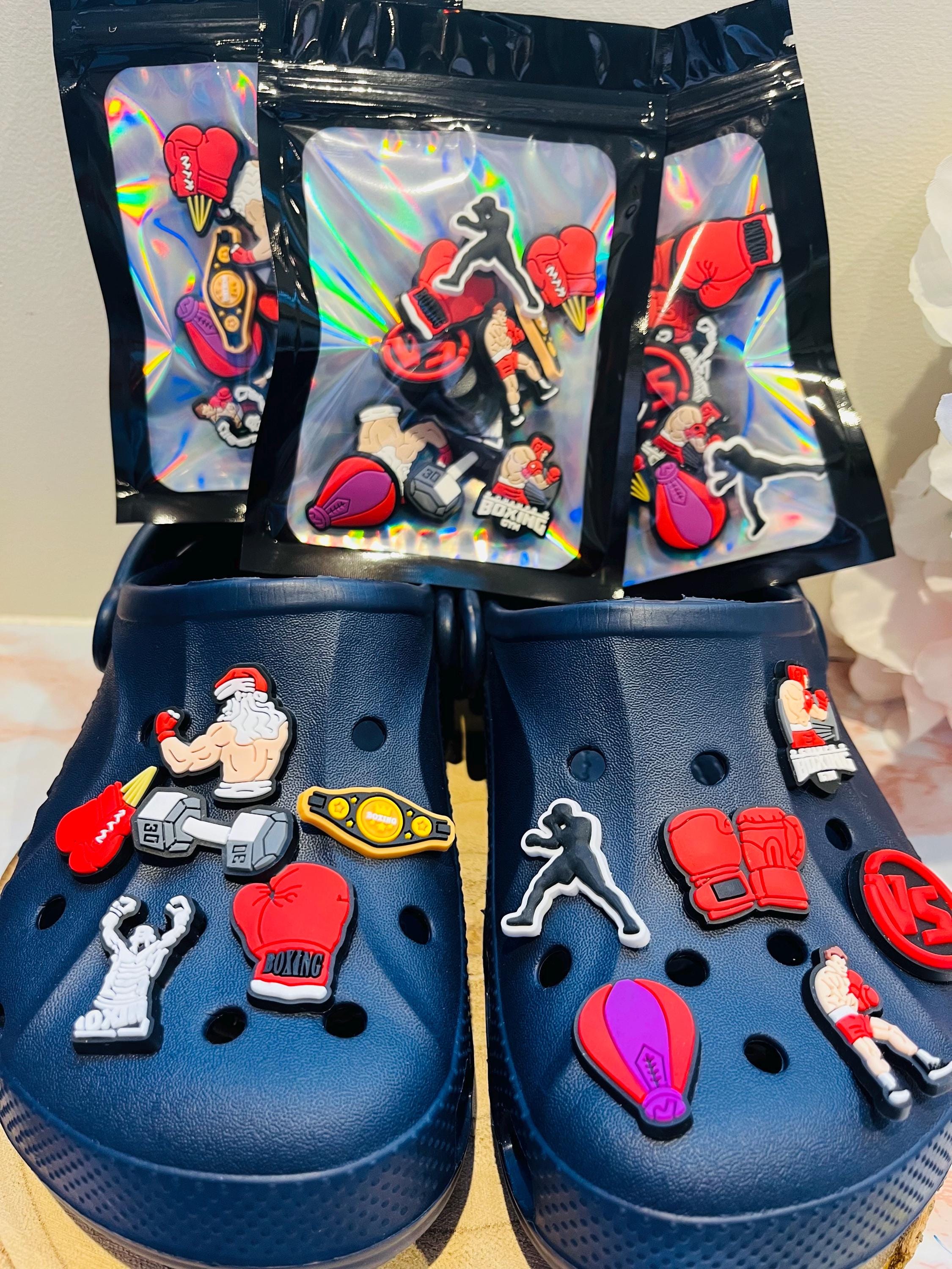 Boxing Gloves Punch Bag Sport Croc Charms Pack of 11 Boys Stocking Fillers