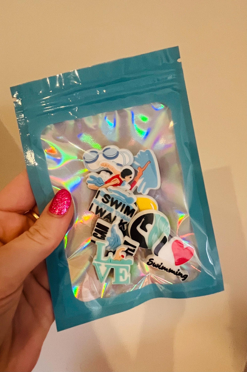 Swimming PVC Shoe Charms - Clog Pins, Set of 9