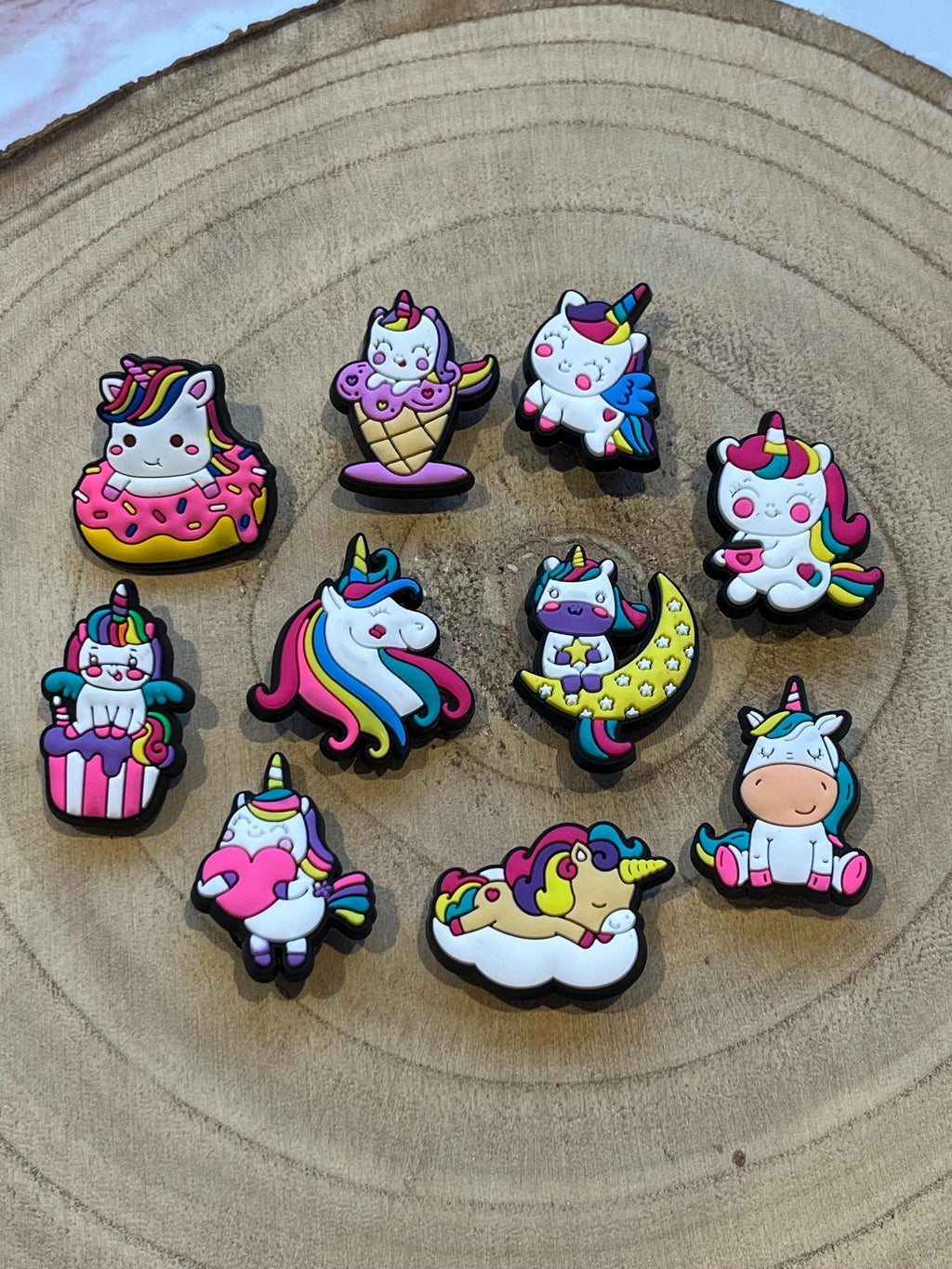 Unicorn Croc Charms - Set of 10 PVC Shoe Clip Accessories