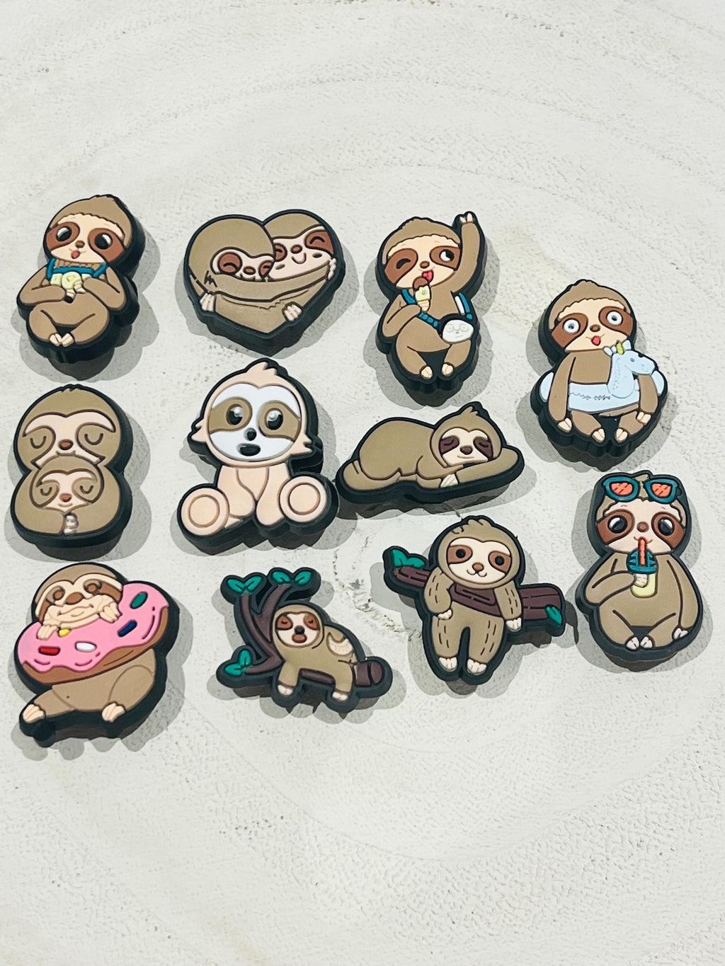 11 Sloth Croc Charms | Fashionable Shoe Accessories Bundle | Clog Charms