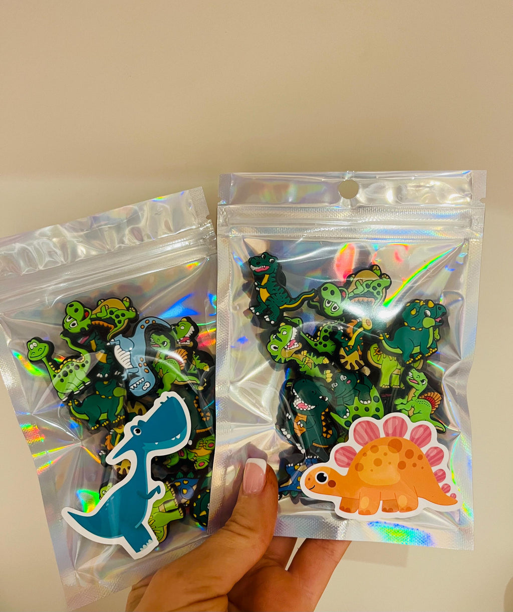 Dinosaur Croc Charms: 14-Piece PVC Shoe Accessories Bundle