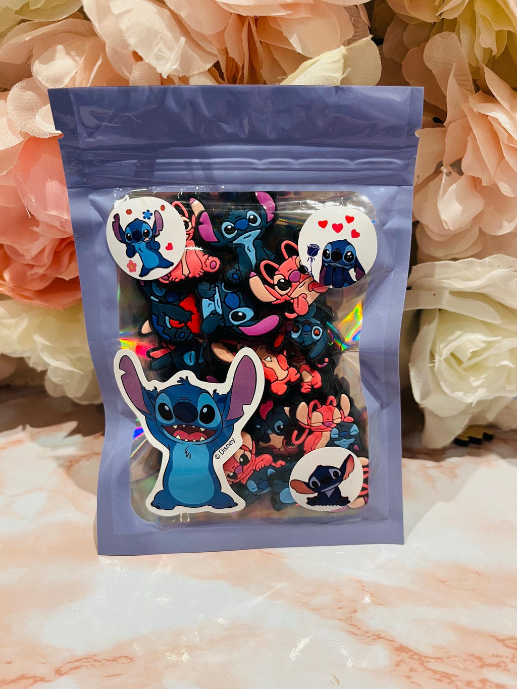 Disney Stitch & Angel Shoe Charm | Disneyland Croc Charms | Christmas Stocking Fillers | Shoe PVC Charm Set of 15